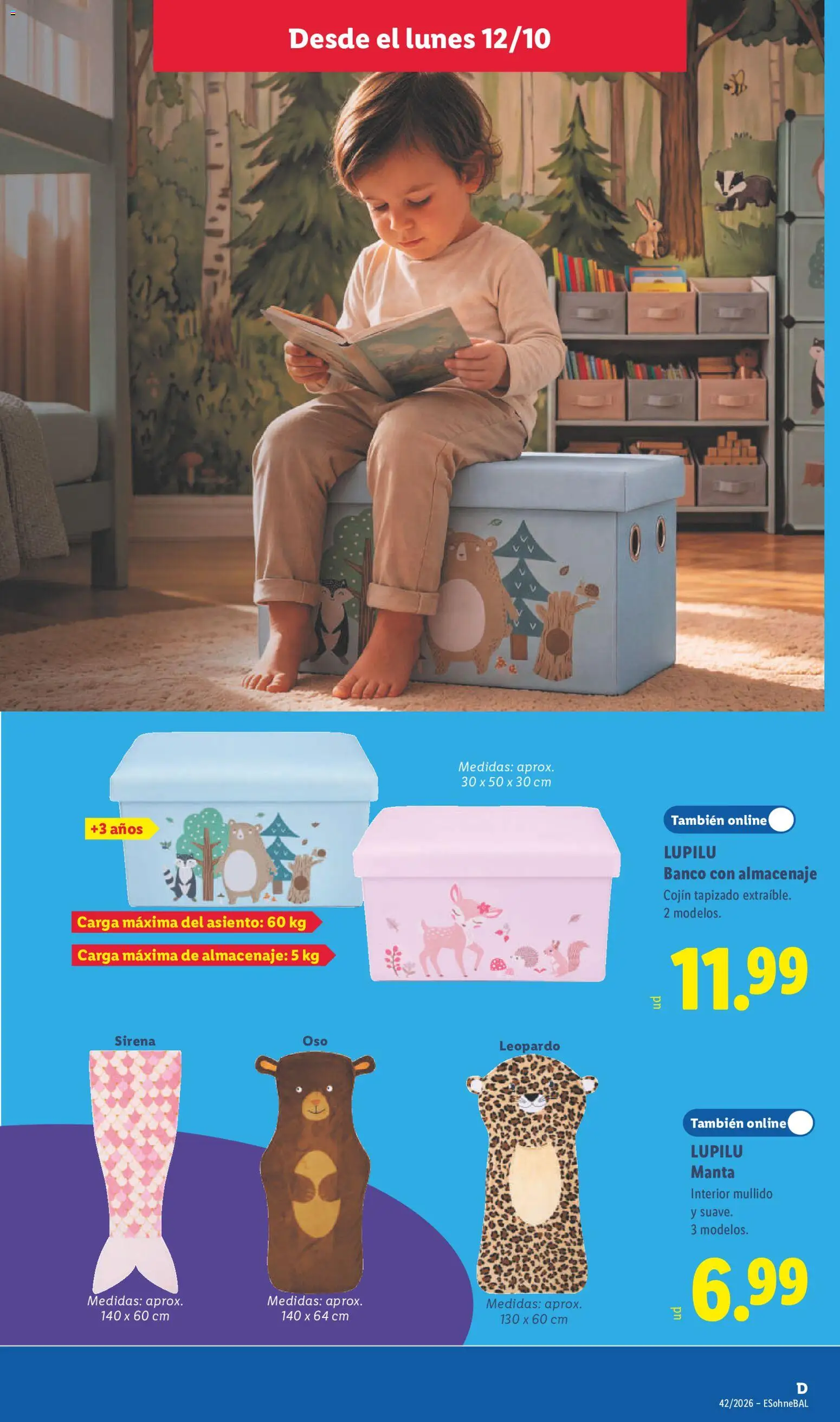 Lidl folleto de bazar │ válido desde el 12/10/2026 | Página: 23 | Productos: Manta, Almacenaje, Cojín