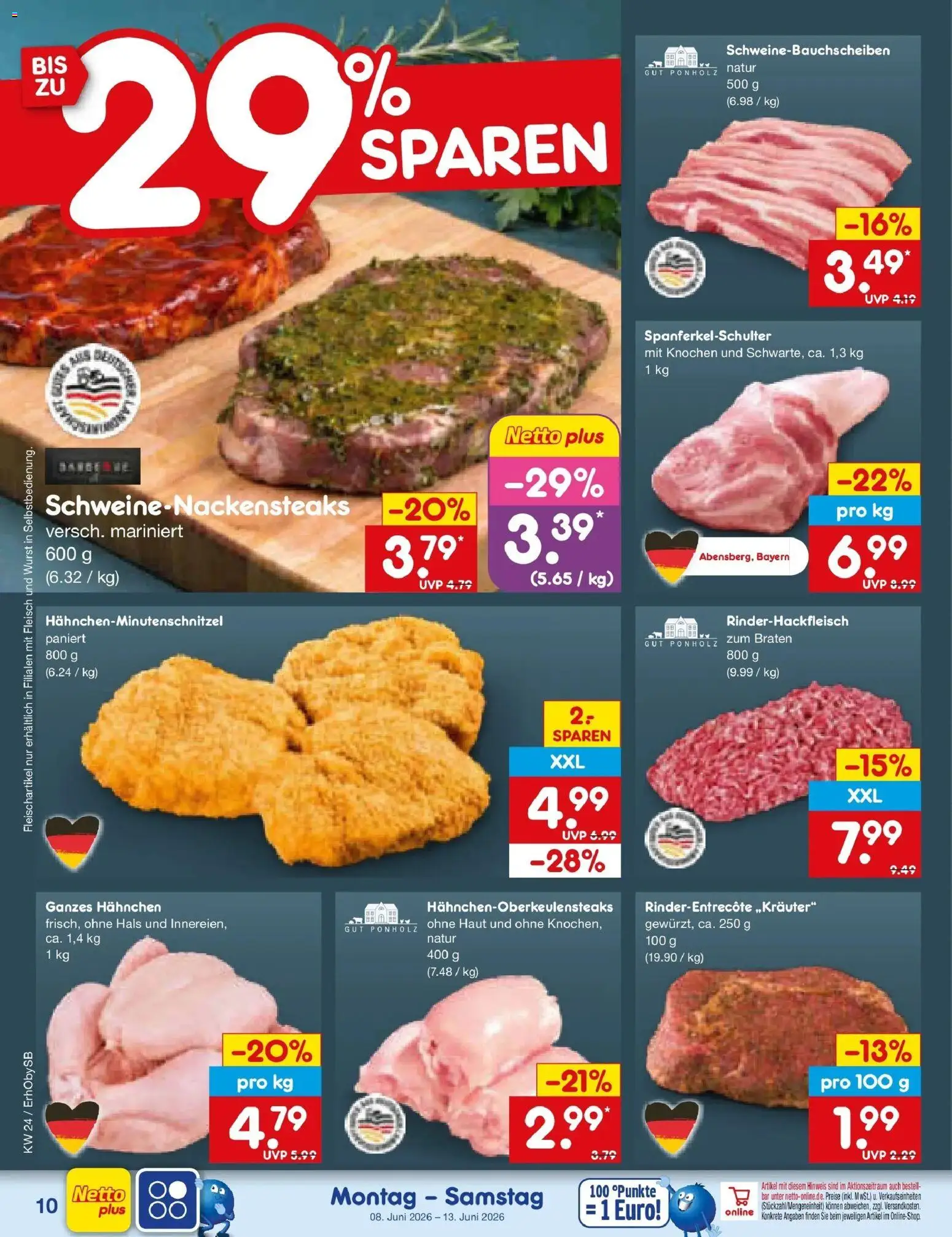 Netto Marken-Discount Prospekt Mauern – gültig ab 08.06.2026 | Seite: 16 | Produkte: Hahnchen, Wurst, Fleisch