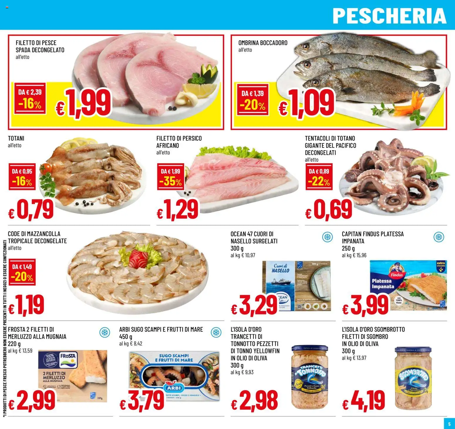Volantino Famila del 04.06.2026 | Pagina: 5 | Prodotti: Pesce, Vongole, Tonno, Sgombro