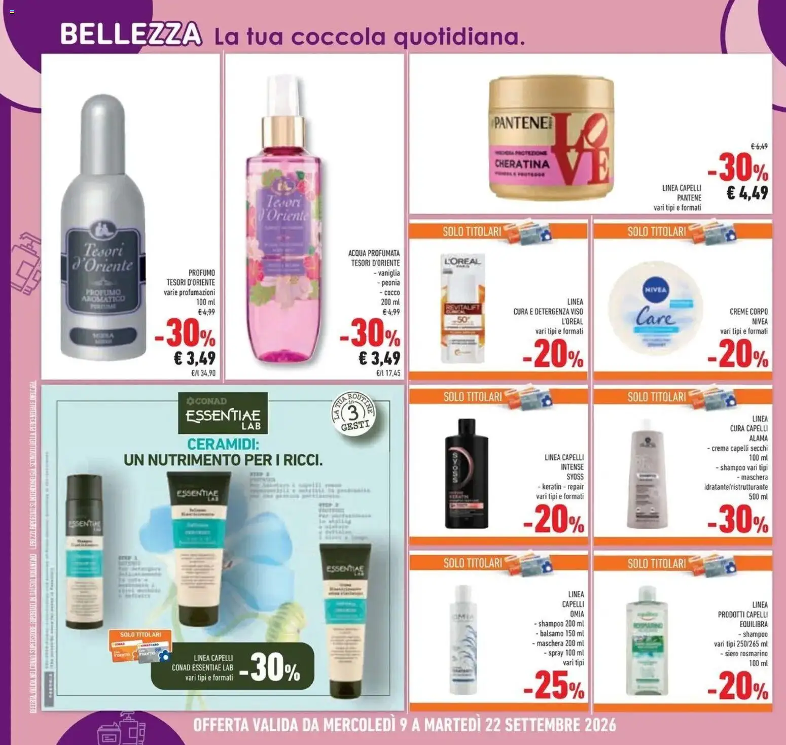 Volantino Conad dal 09/09/2026 > Anteprima | Pagina: 14 | Prodotti: Shampoo, Rosmarino, Maschera, Cocco