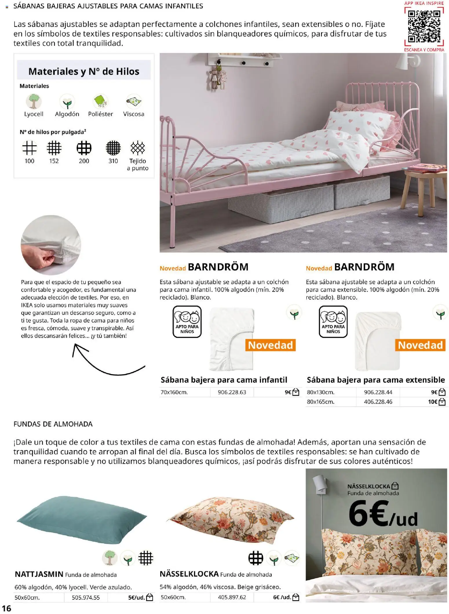 Catálogo IKEA Ropa de Cama │ válido desde el 01/02/2026 | Página: 16 | Productos: Colchon, Ropa, Funda, Algodón