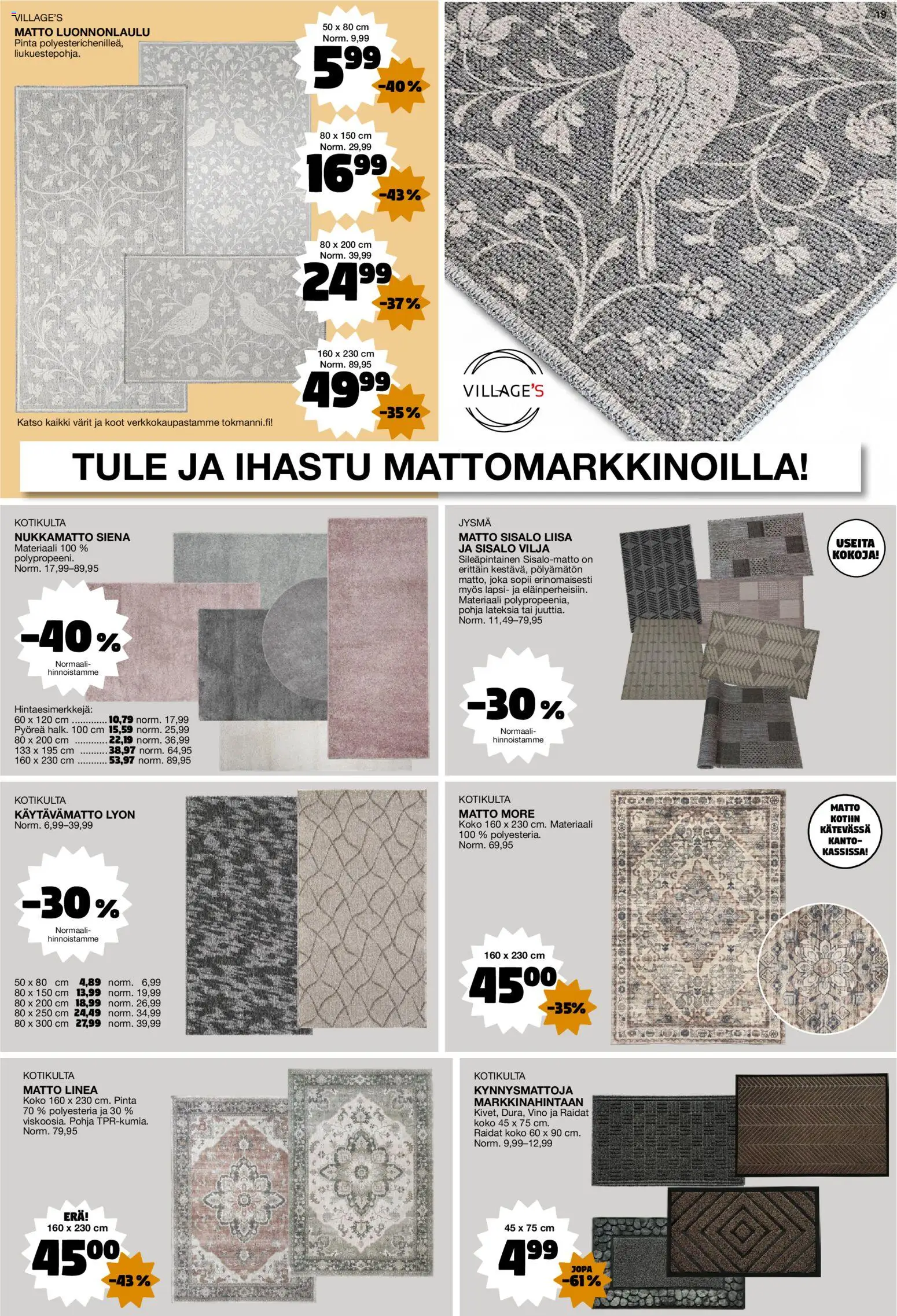 Tokmanni tarjoukset – voimassa 11.05.2026 alkaen | Sivu: 19 | Tuotteet: Matto