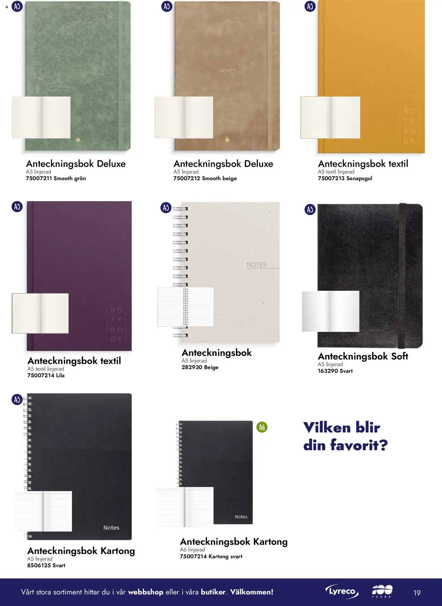 Lyreco reklamblad aktuell från 01.08.2026 | Sida: 19 | Produkter: Kartong, Anteckningsbok