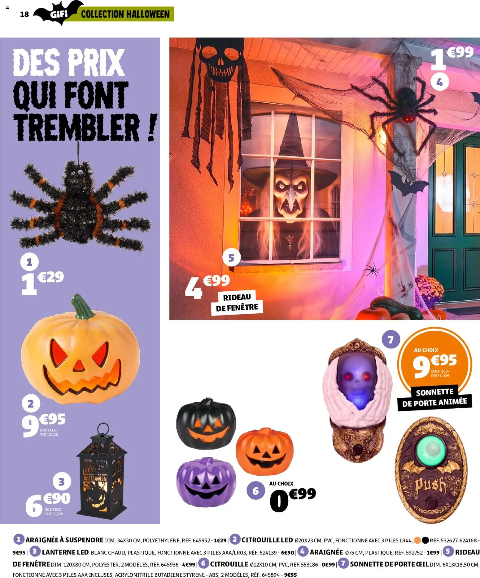 {H1} | Page: 18 | Produits: Citrouille, Lanterne LED, Piles, Rideau