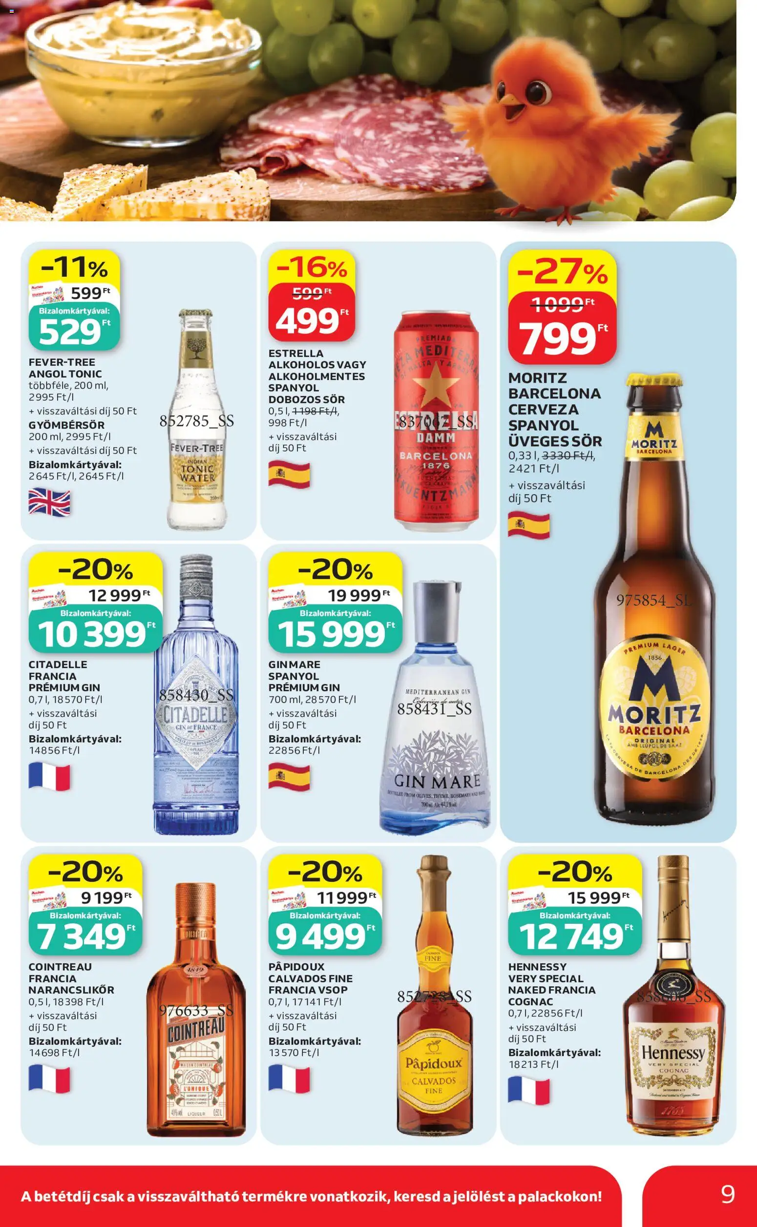 Auchan akciós ujság - amely érvényes a következő dátumtól: 07.05.2026 | Oldal: 9 | Termékek: Méz, Calvados, Gyömbérsör, Dobozos sör