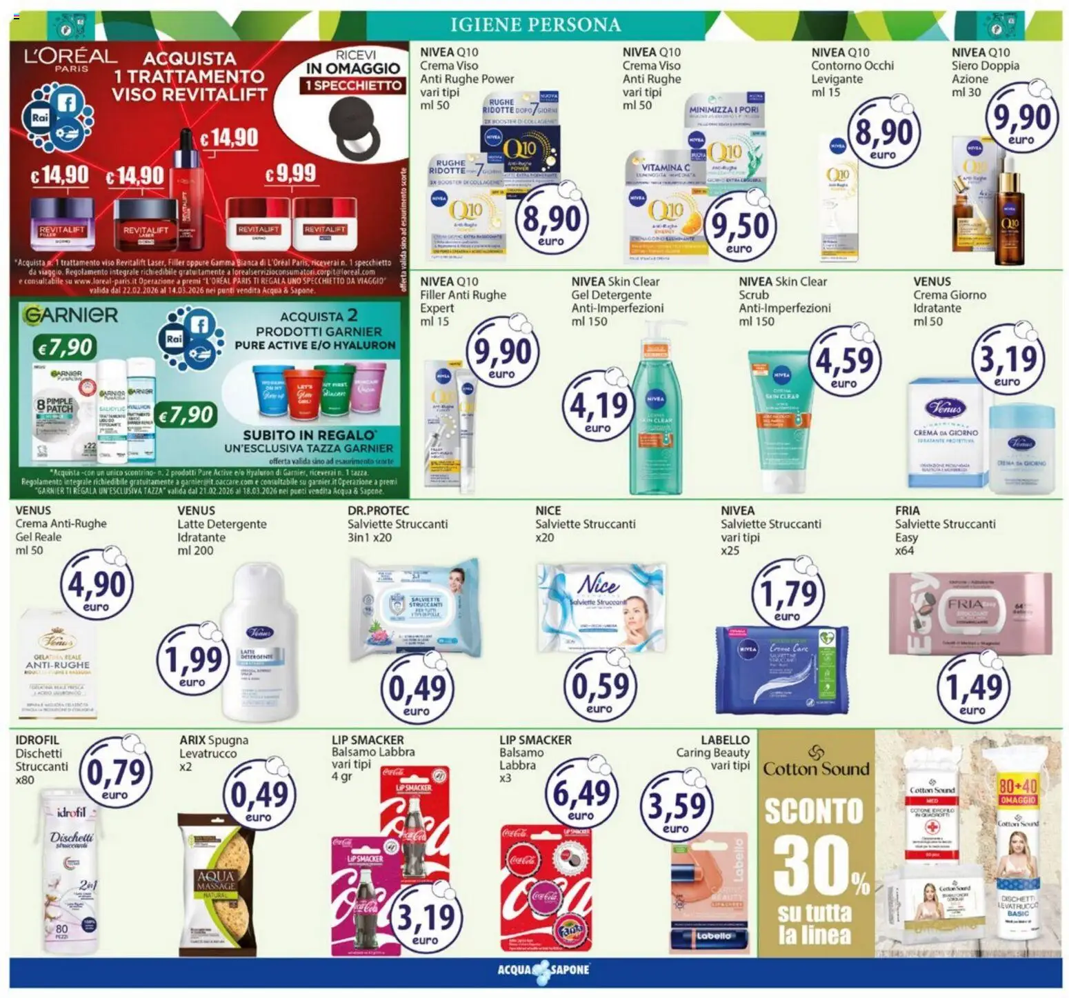 Volantino Acqua e Sapone del 23.02.2026 | Pagina: 8 | Prodotti: Balsamo, Crema, Detergente, Crema viso