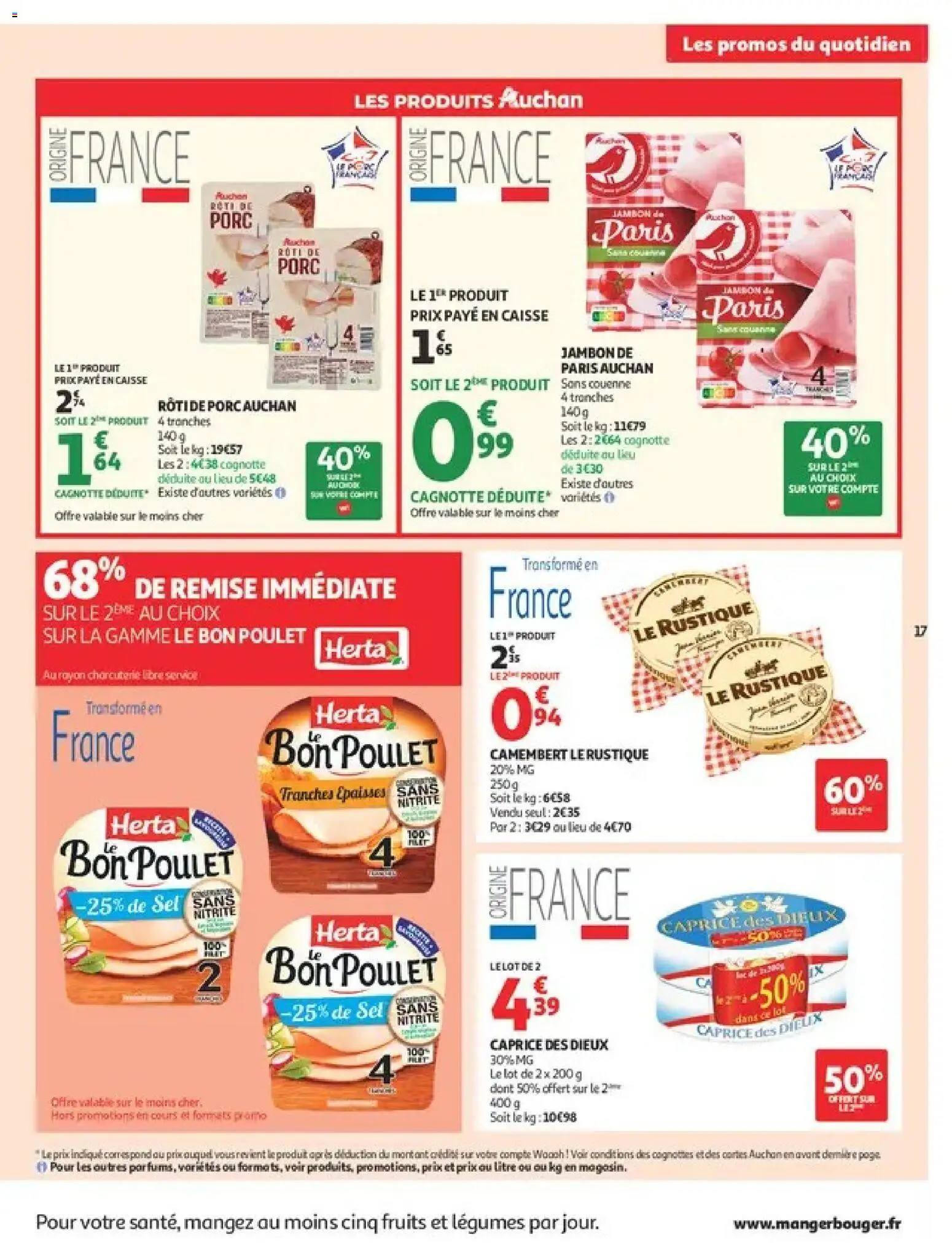 {H1} | Page: 17 | Produits: Caprice des dieux, Jambon, Porc, Camembert