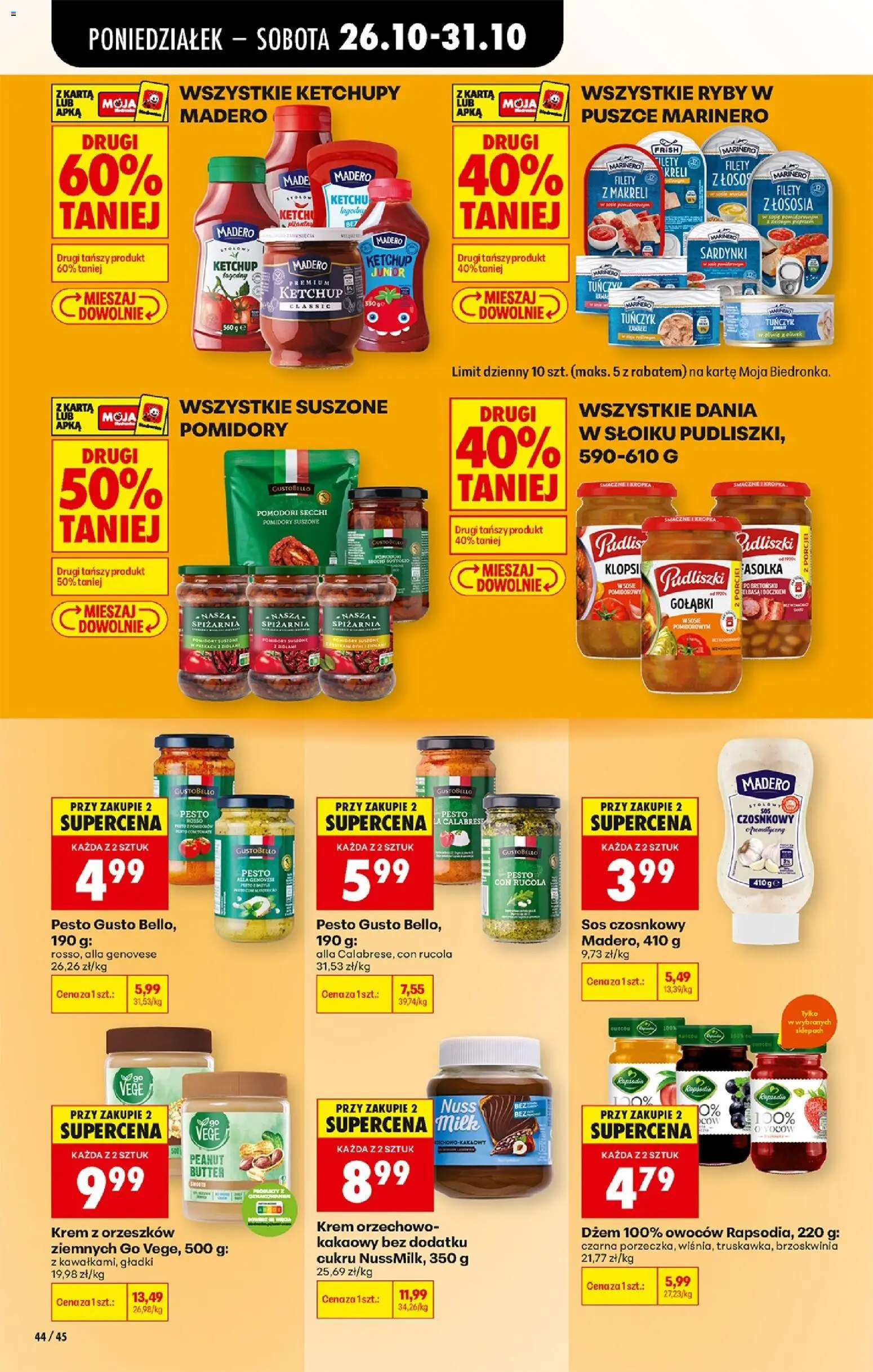 Biedronka Polsko leták - Codziennie niskie ceny od 26.10.2026 | Strana: 62 | Produkty: Džem, Krém, Ryby, Pesto
