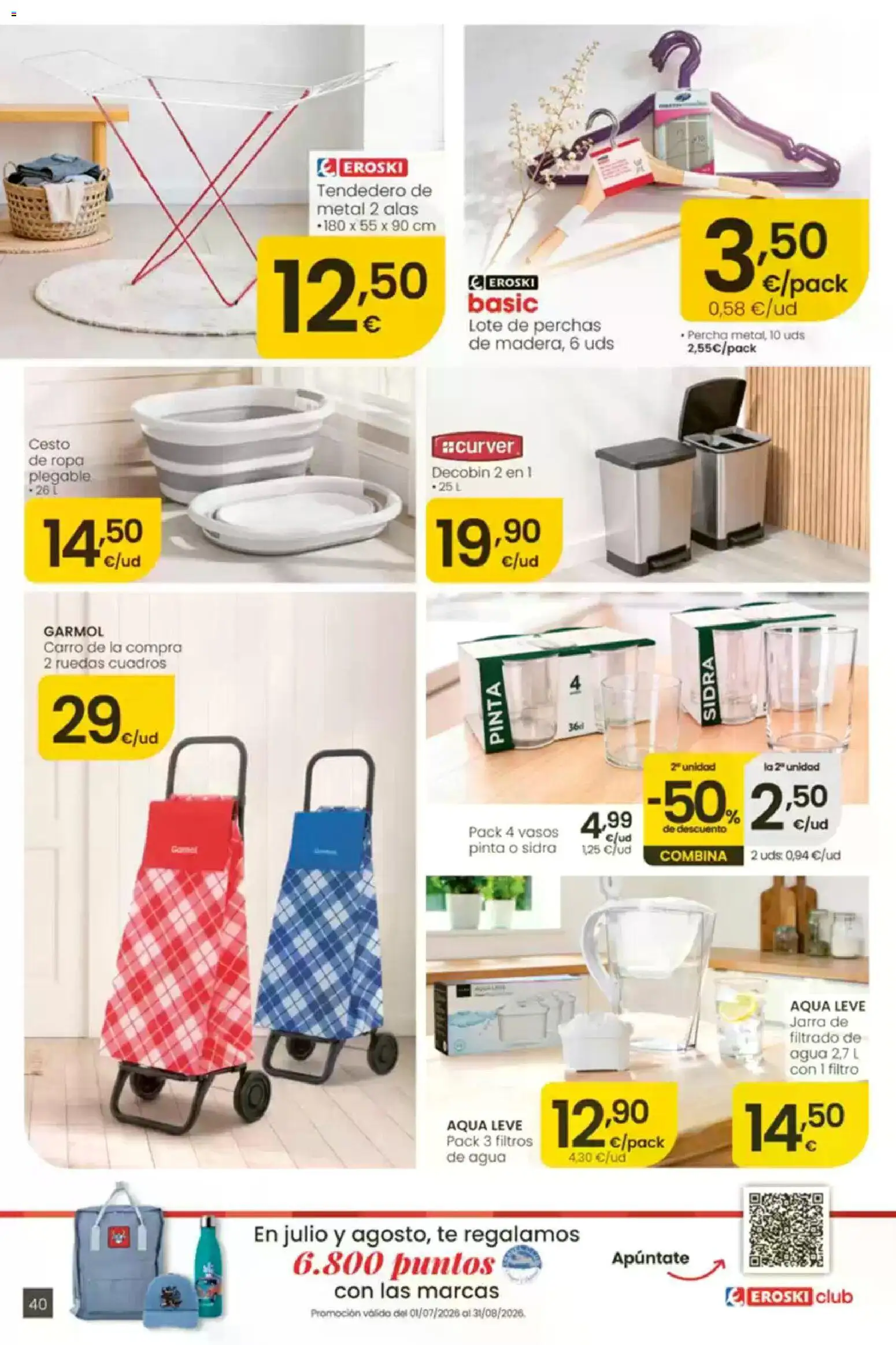 Eroski É bo que sexa de aquí │ válido desde el 30/07/2026 | Página: 40 | Productos: Vasos, Percha, Ropa, Tendedero
