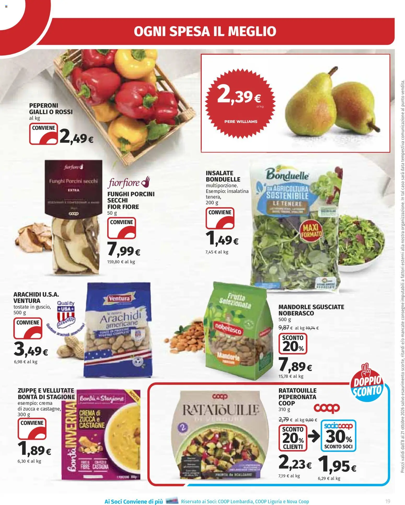 Volantino Ipercoop del 08/10/2026 | Pagina: 19 | Prodotti: Crema, Peperoni, Zuppe, Mandorla