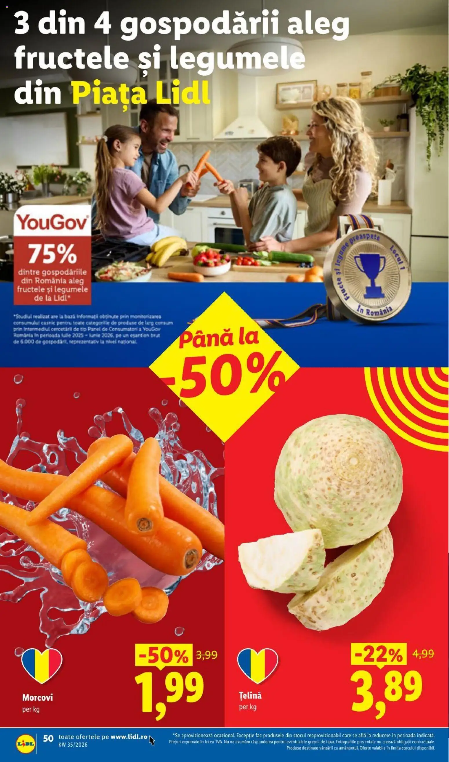 Noul catalog Lidl – valabil de la 24.08.2026 | Pagină: 50 | Produse: Țelină, Morcovi, Tip, Fructe