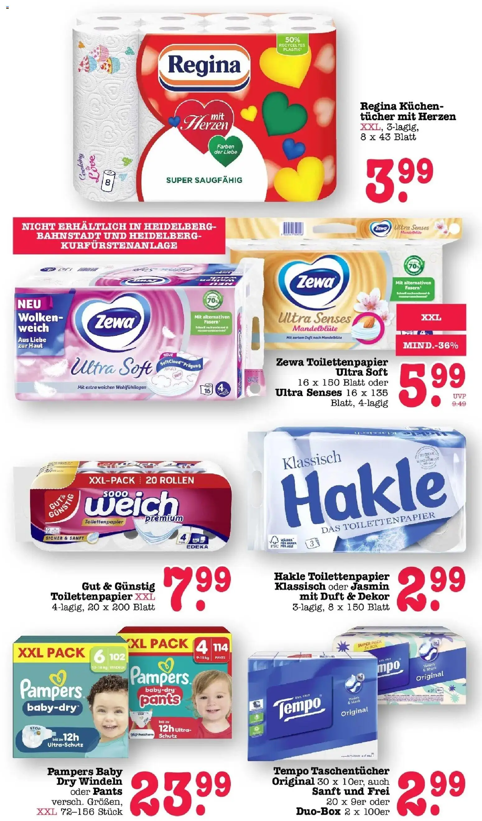 Edeka Prospekt Heidelberg (ab 17.08.2026) » Angebote Online | Seite: 54 | Produkte: Taschentücher, Box, Tempo, Kuchen