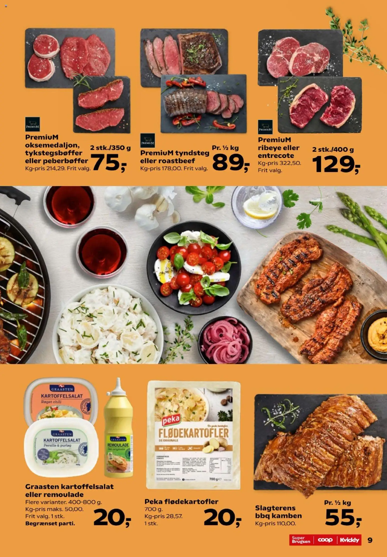 Kvickly tilbudsavis – gyldig fra 04.06.2026 | Side: 9 | Produkter: Purløg, Entrecote, Remoulade, Roastbeef