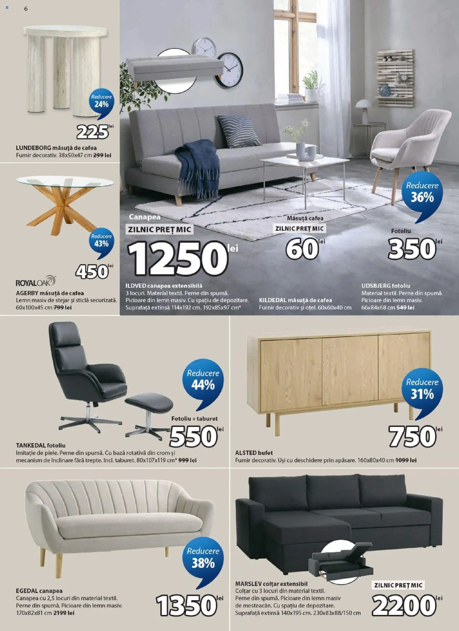 Noul catalog JYSK – valabil de la 27.05.2026 | Pagină: 6 | Produse: Fotoliu, Canapea, Colțar, Măsuță de cafea