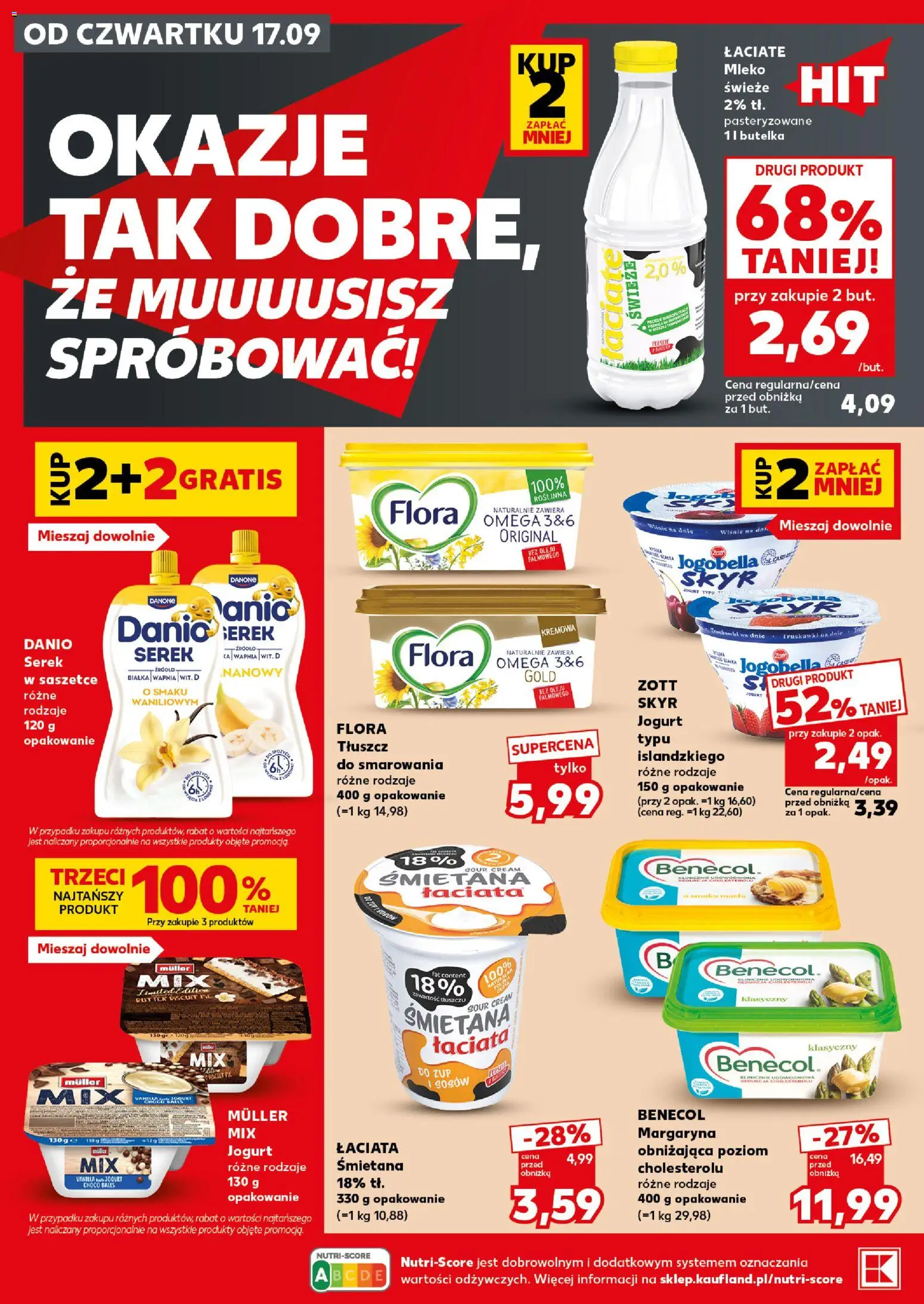 Kaufland Polsko leták - Mocny start od 21.09.2026 | Strana: 18 | Produkty: Mléko, Jogurt, Skyr, Flora