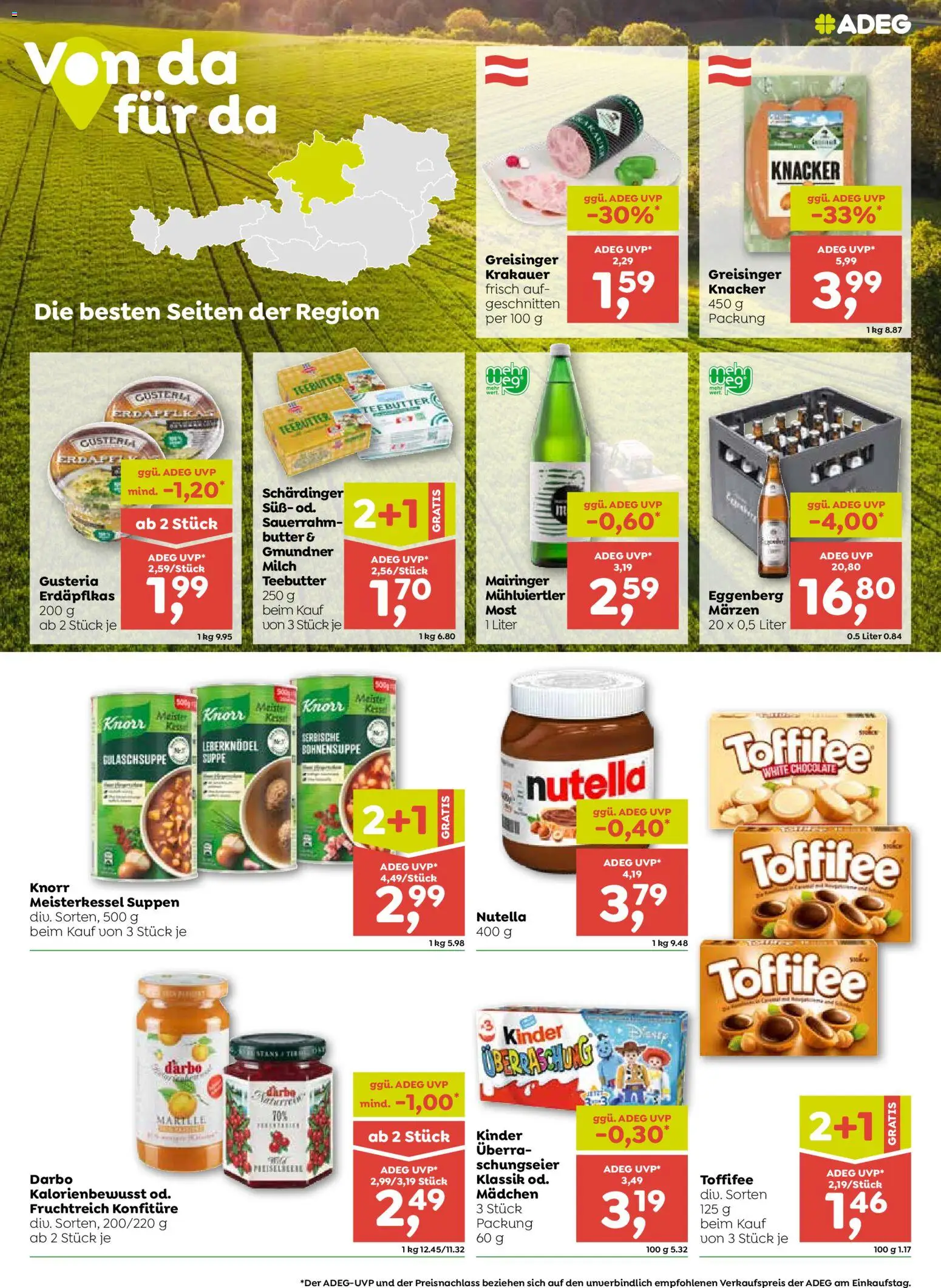 ADEG Flugblatt gültig ab 27.08.2026 | Seite: 5 | Produkte: Nutella, Milch, Butter, Sauerrahm