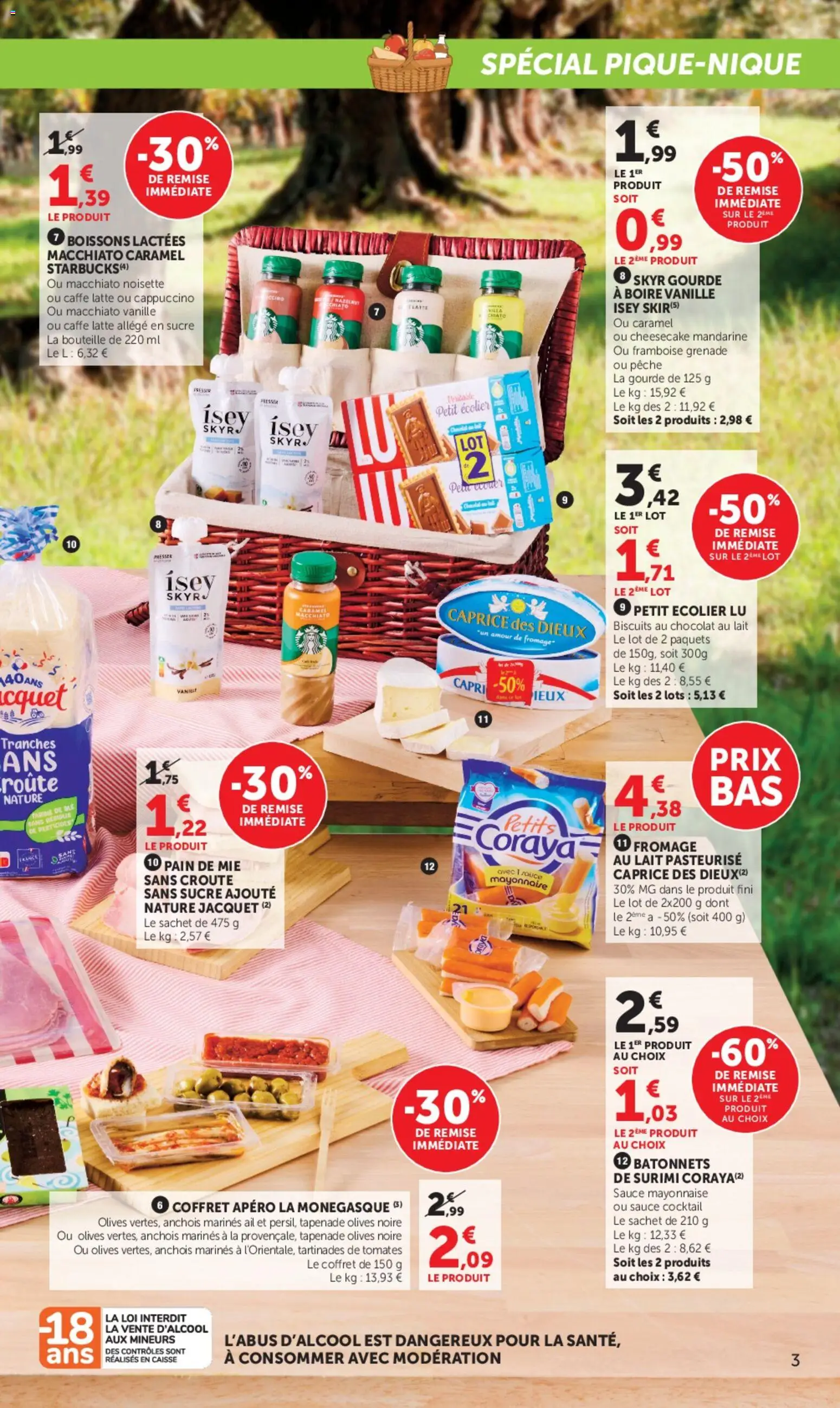 {H1} | Page: 3 | Produits: Olives, Anchois, Fromage, Pain