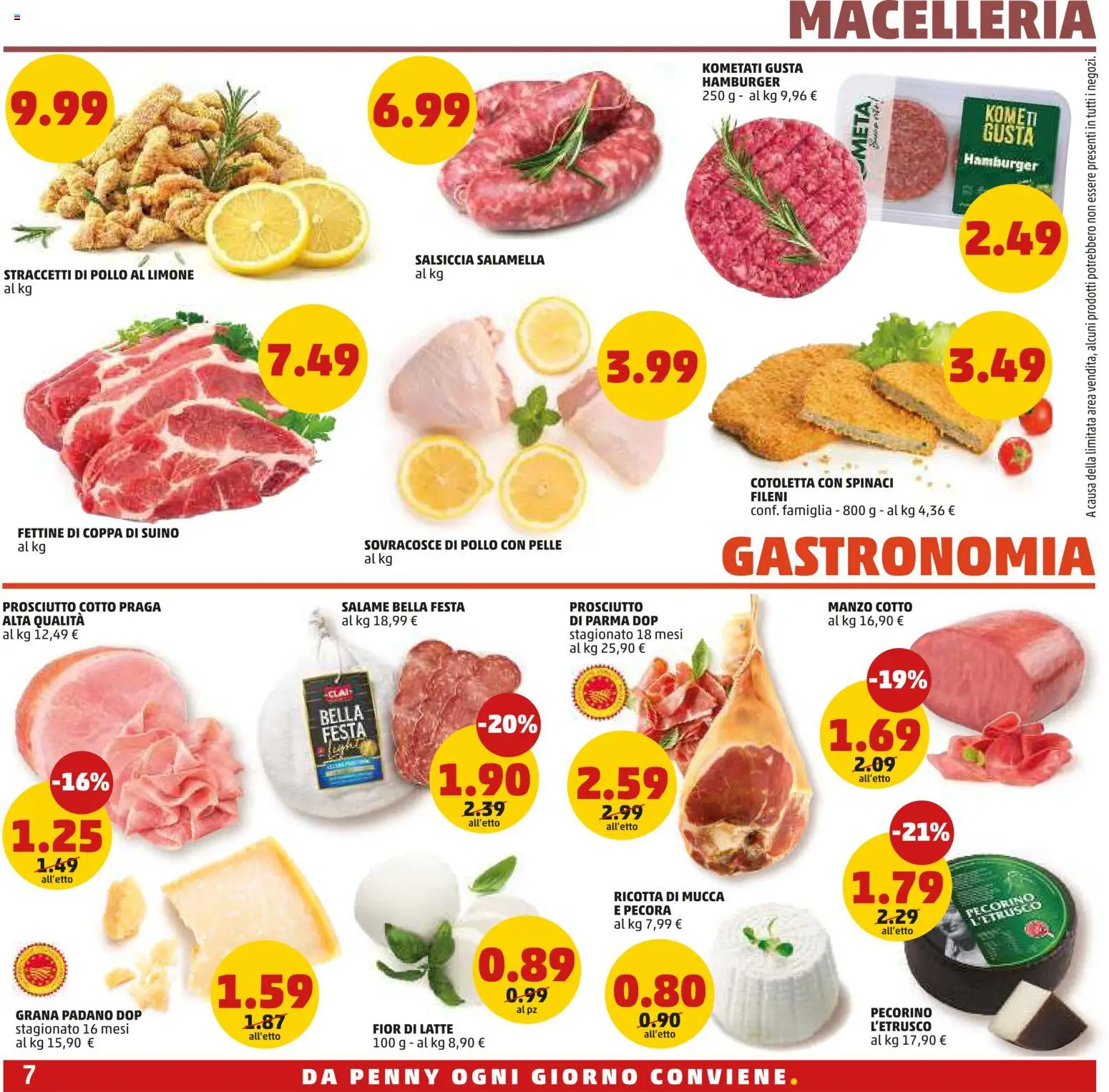 Volantino PENNY del 02/07/2026 | Pagina: 7 | Prodotti: Latte, Limone, Salsiccia, Pecorino