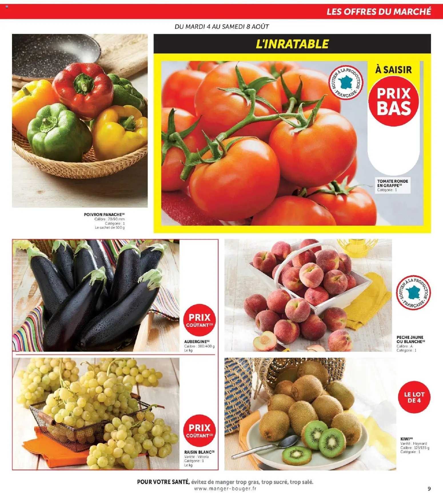 {H1} | Page: 9 | Produits: Pêche, Raisin, Poivron