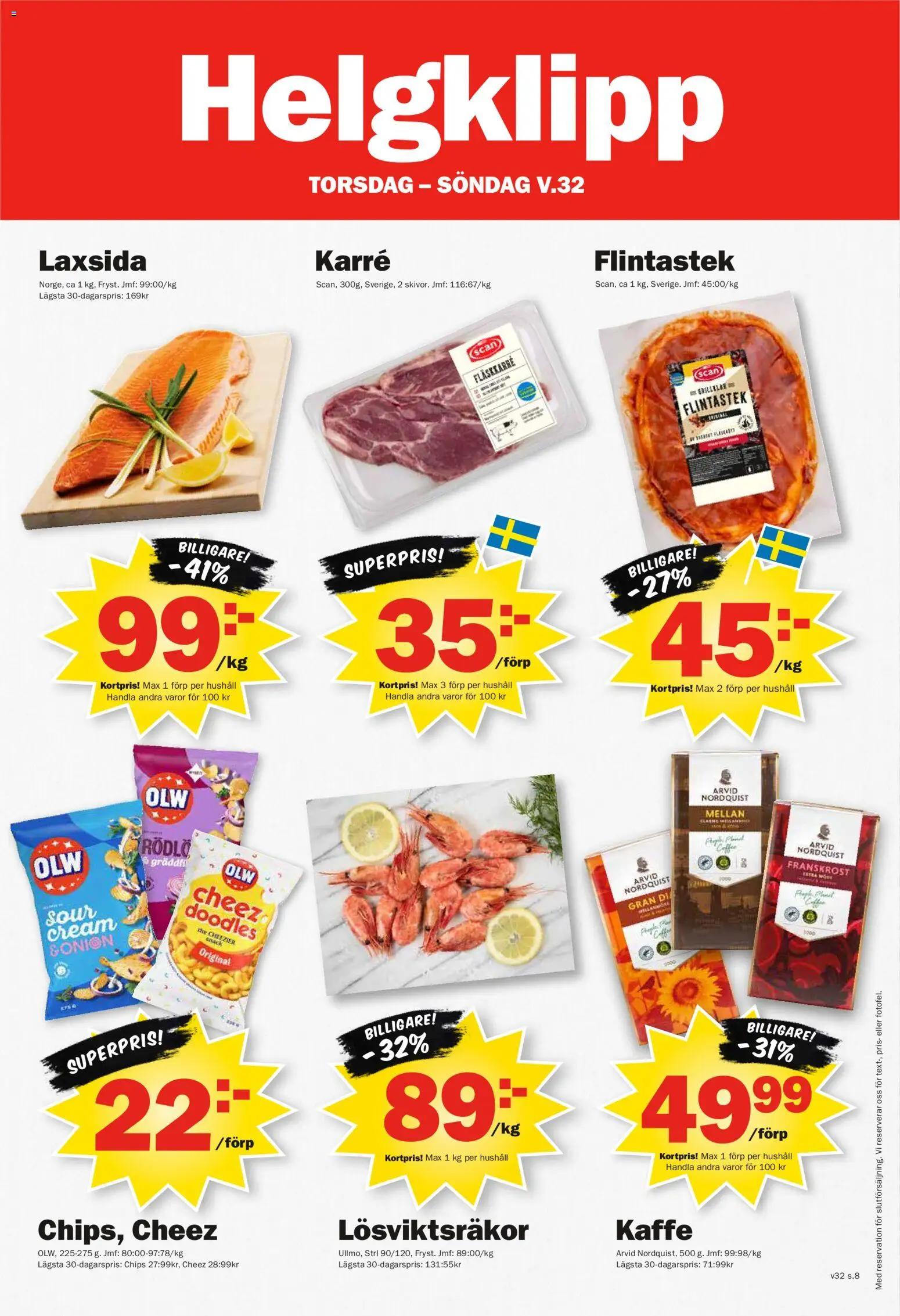 Pekås reklamblad aktuell från 03/08/2026 | Sida: 8 | Produkter: Chips, Kaffe