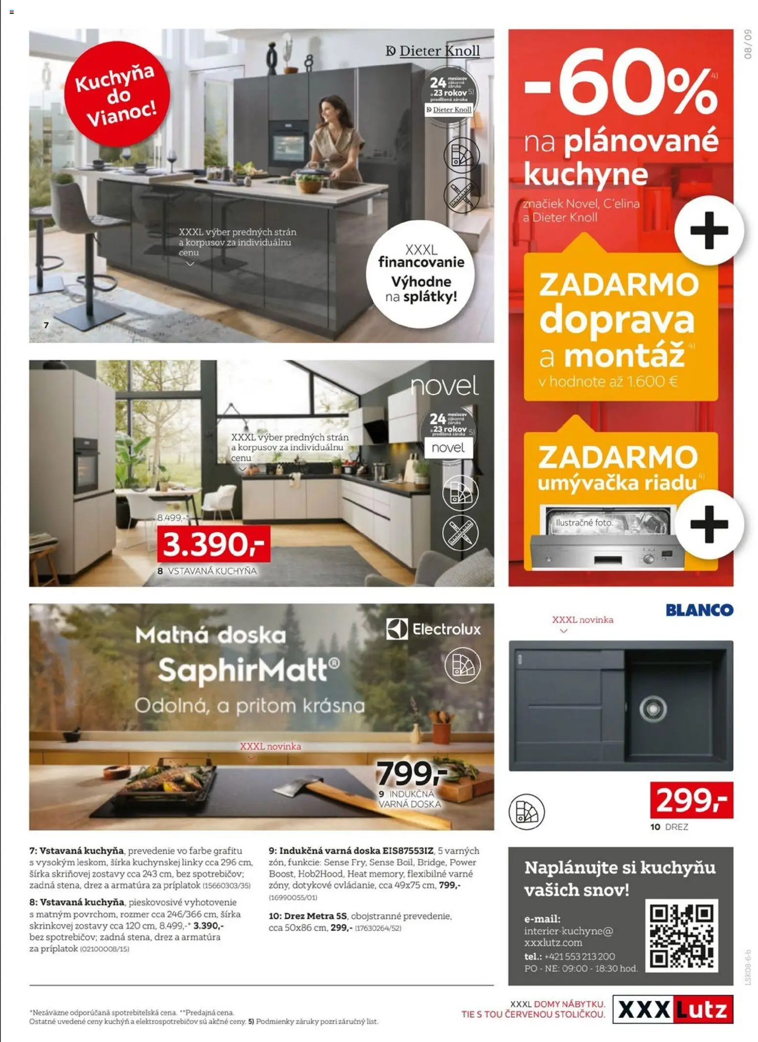 Nové XXXLutz akcie – leták je platný od 10.08.2026 | Strana: 9 | Produkty: Drez, Kuchyňa, Indukčná varná doska, Umývačka riadu