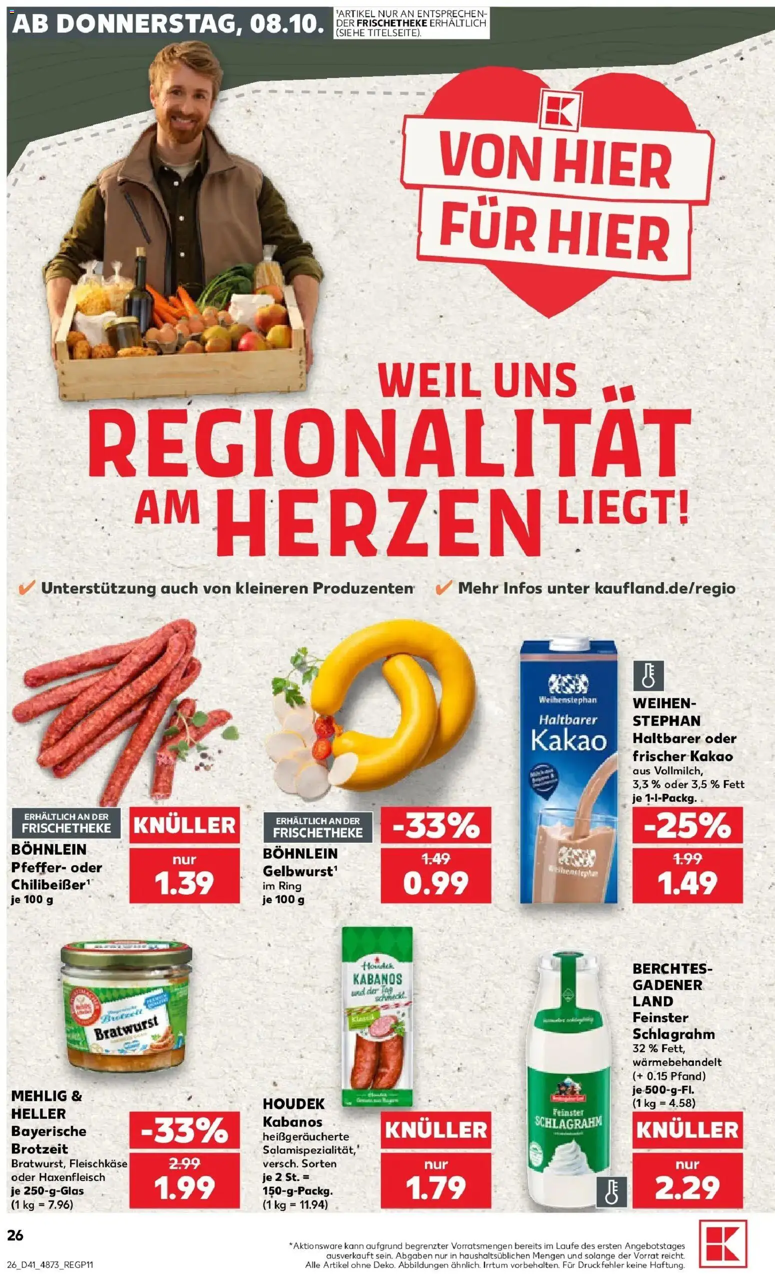 Prospekt Kaufland ab 08.10.2026 » Angebote Online zum Blättern | Seite: 26 | Produkte: Top, Bratwurst, Pfeffer