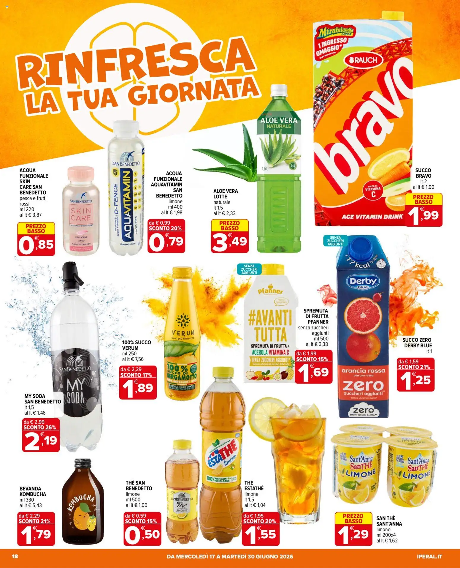 Volantino Iperal del 17.06.2026 | Pagina: 18 | Prodotti: Succo, Frutta, Pesca, The