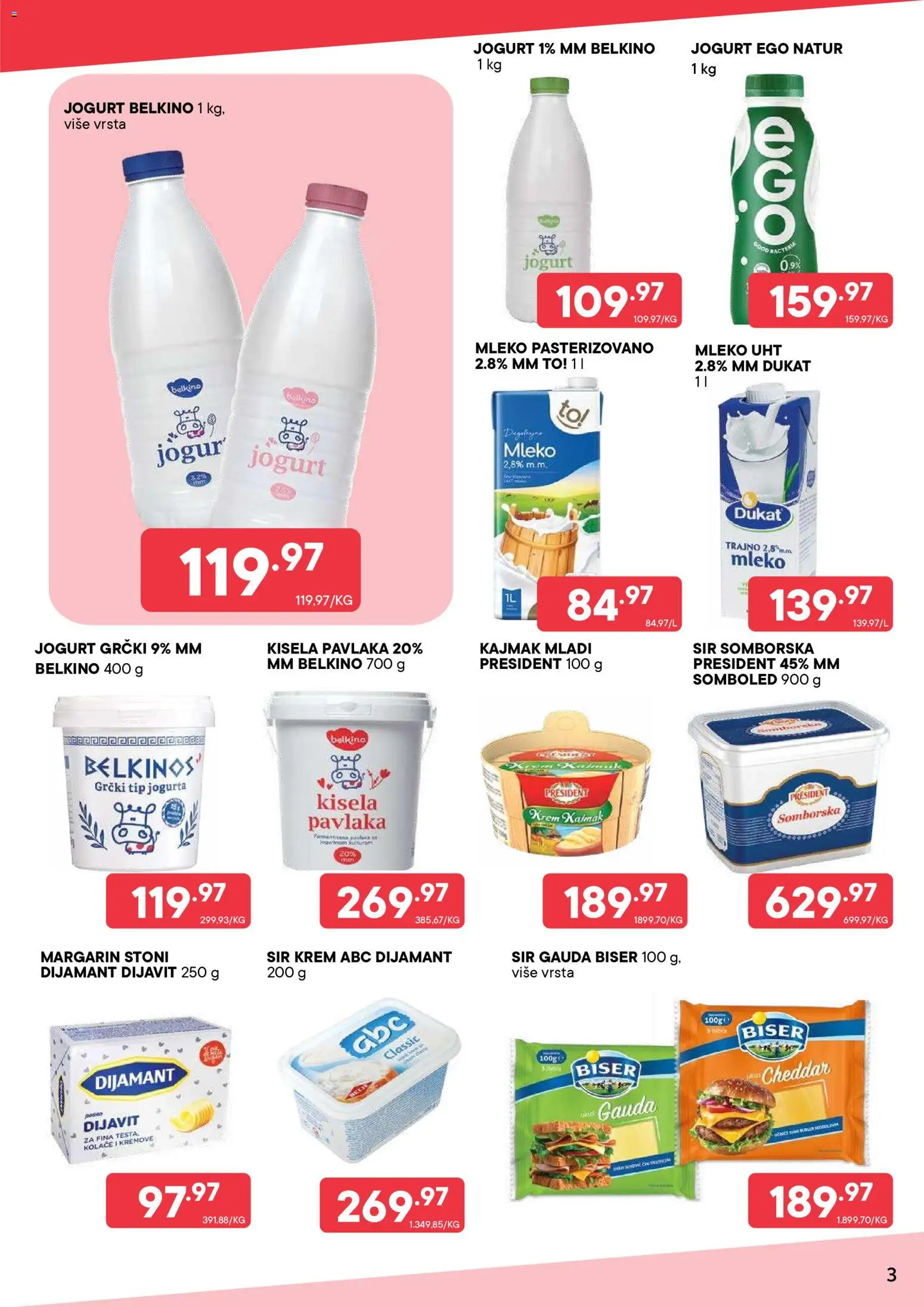 PerSu katalog - važi od 20.07.2026 | Strana: 3 | Proizvode: Kisela pavlaka, Margarin, Sir, Pavlaka