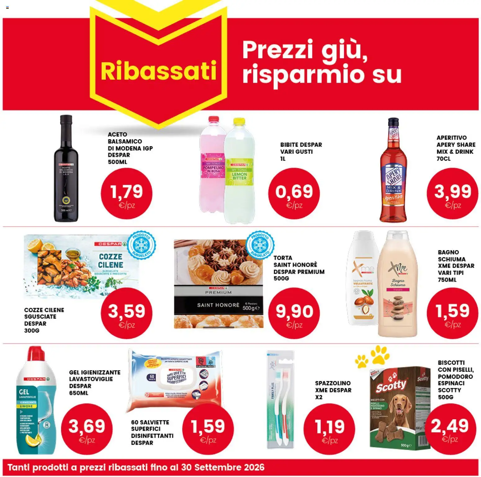 Volantino Interspar del 09/07/2026 | Pagina: 38 | Prodotti: Pomodoro, Lavastoviglie, Bibite, Bagno