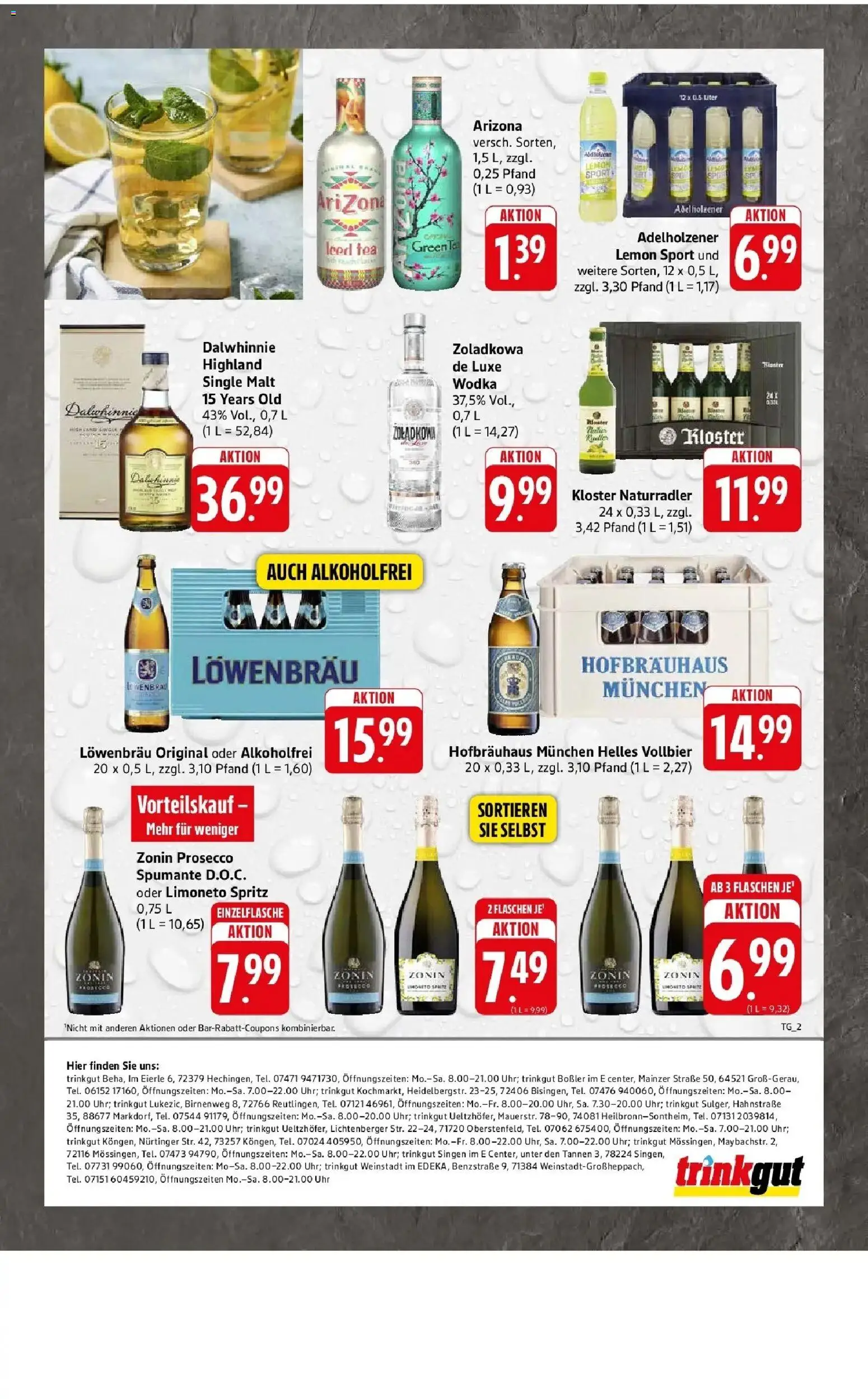 Edeka Prospekt Singen – gültig ab 10.08.2026 | Seite: 55 | Produkte: Adelholzener, Prosecco, Wodka, Uhr