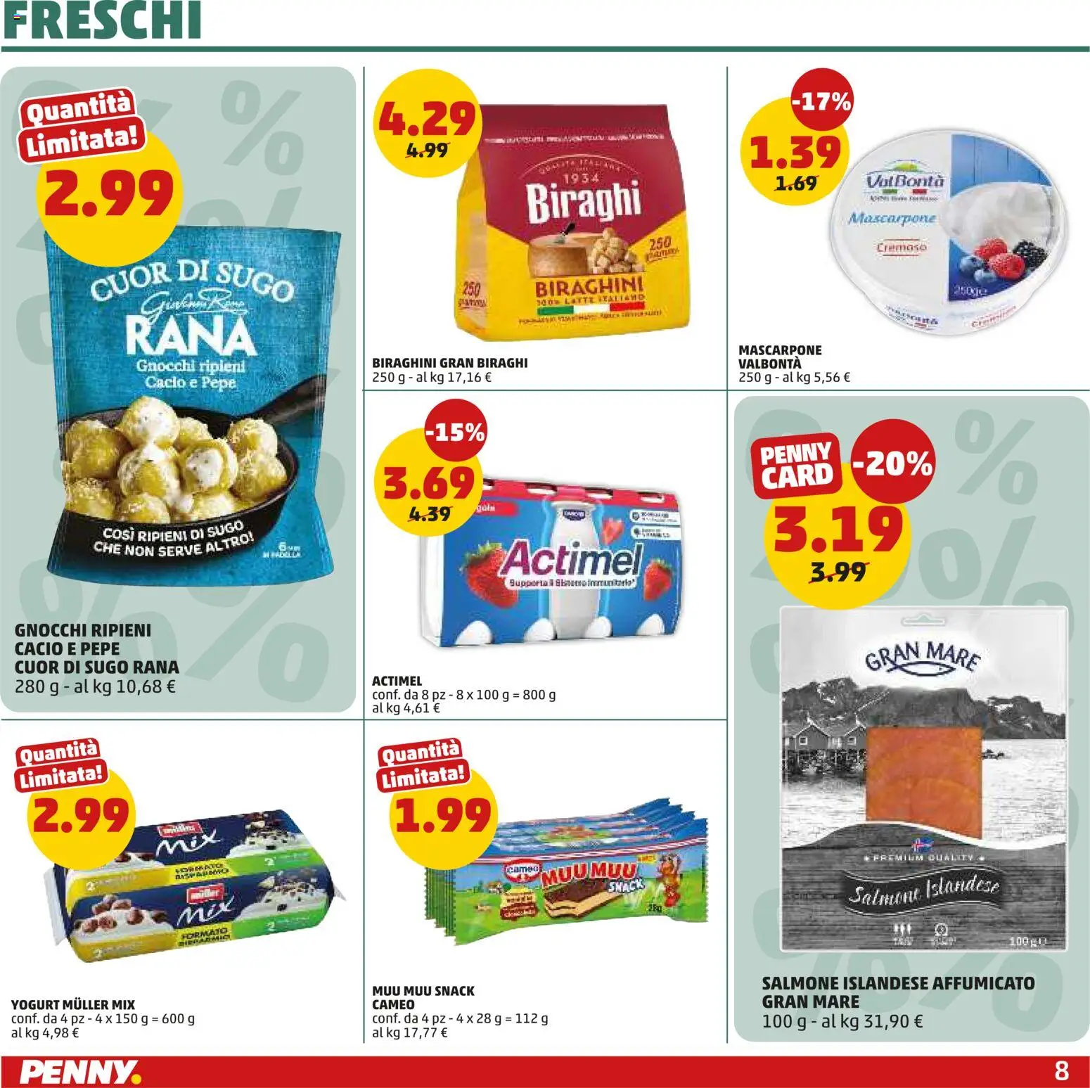 Volantino PENNY del 22/10/2026 | Pagina: 8 | Prodotti: Yogurt, Salmone, Pepe, Latte