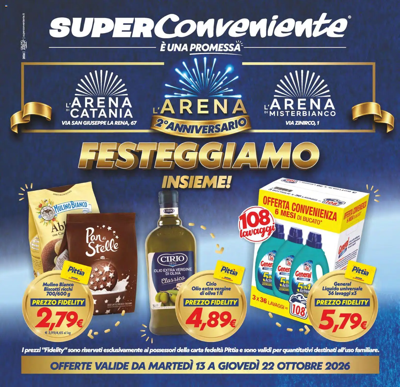 Volantino SuperConveniente del 13/10/2026 | Pagina: 1 | Prodotti: Biscotti, Latte, Olio, Olio extra vergine