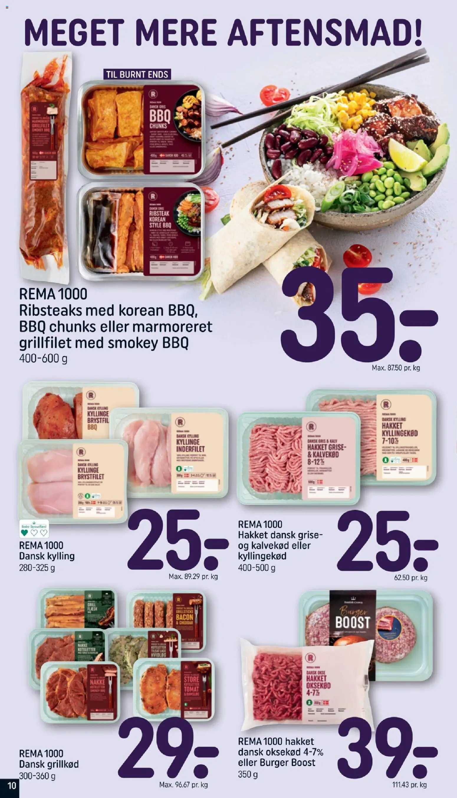 Rema 1000 tilbudsavis – gyldig fra 16/08/2026 | Side: 10 | Produkter: Koteletter, Oksekød, Hvidløg, Grill