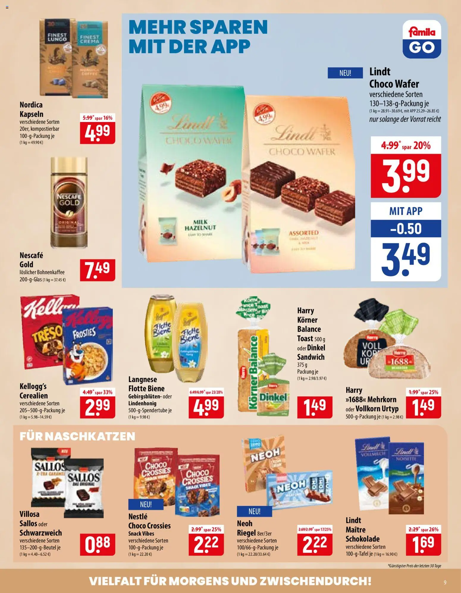 Famila Prospekt – gültig ab 19.10.2026 | Seite: 9 | Produkte: Langnese, Nescafe, Schokolade, Lindt