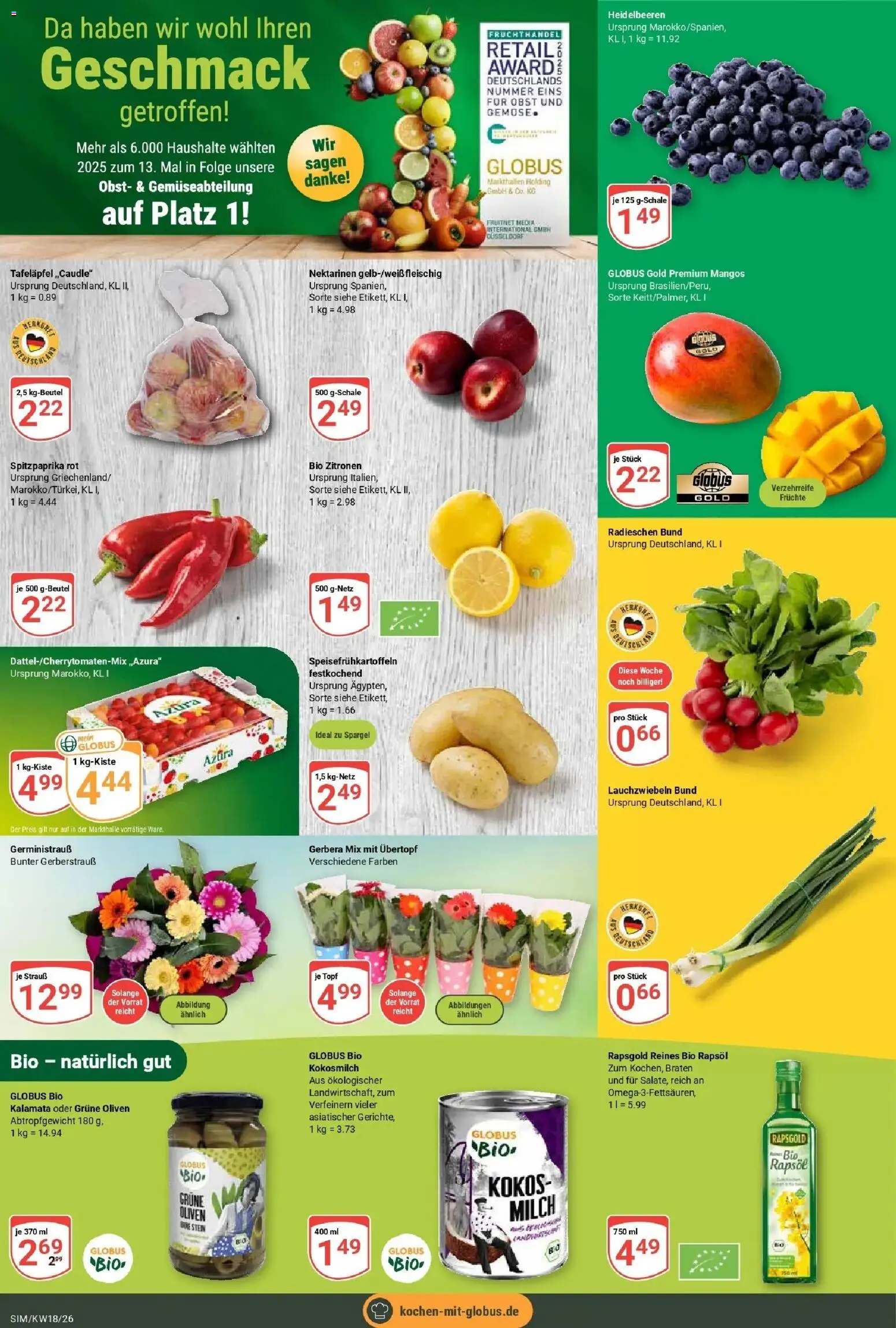 Globus Prospekt Simmern	 – gültig ab 27.04.2026 | Seite: 8 | Produkte: Spargel, Heidelbeeren, Obst, Zitronen