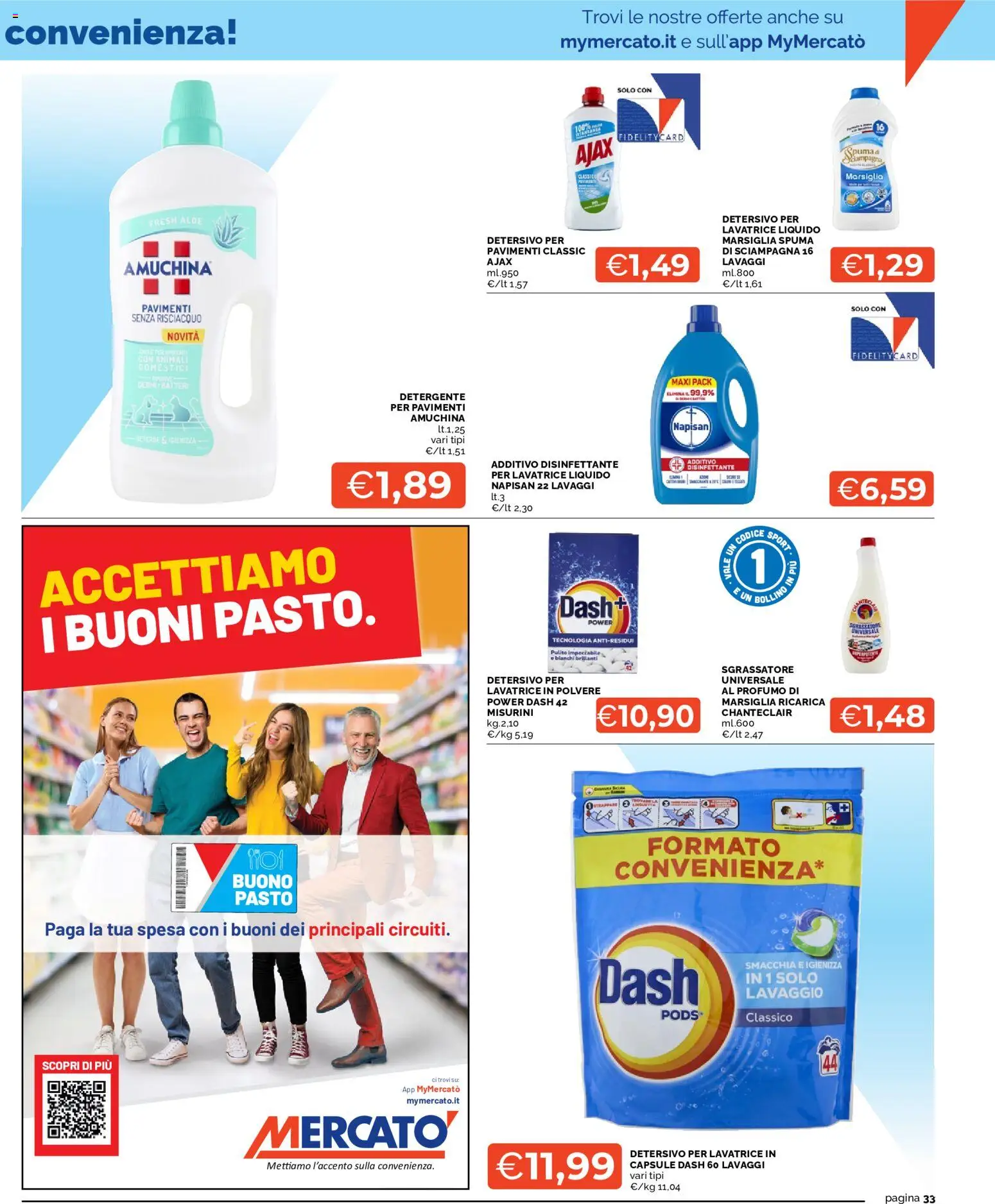 Volantino Mercatò del 01/10/2026 | Pagina: 33 | Prodotti: Detergente, Sgrassatore, Lavatrice, Profumo
