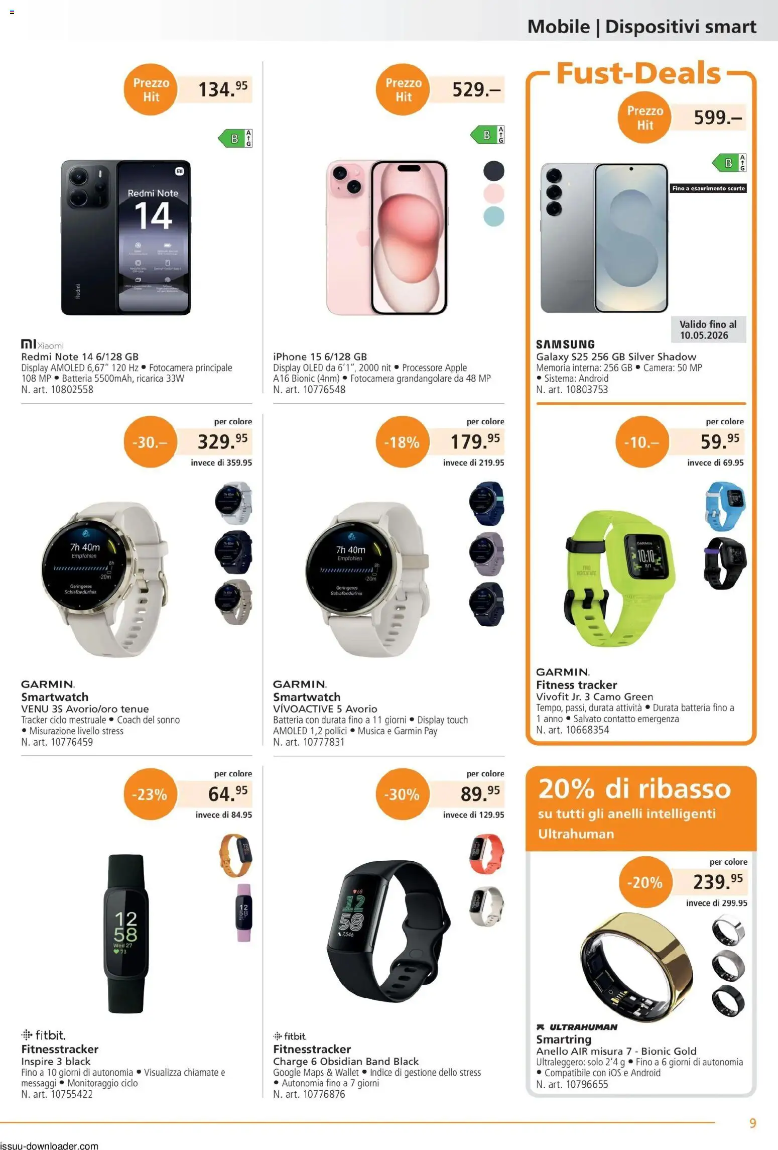 Fust aktionen IT – gültig ab 01.05.2026 | Seite: 9 | Produkte: Smartwatch, Samsung, Iphone, Xiaomi