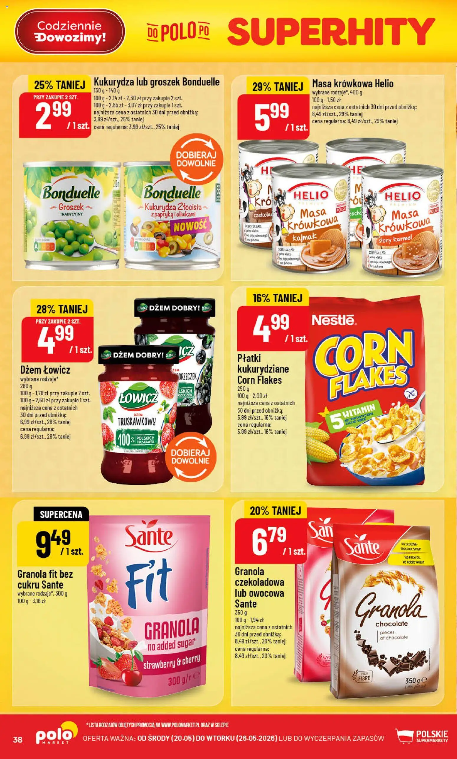 POLOmarket gazetka od 20.05.2026 | Strona: 38 | Produkty: Czekoladowa, Granola, Kajmak, Corn Flakes