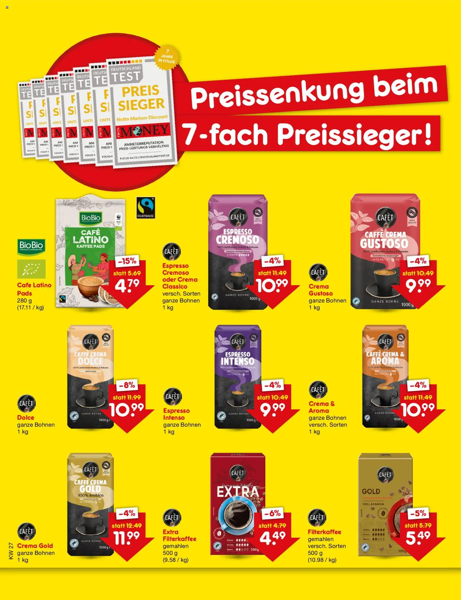 Netto Marken-Discount Preissenkung auf Dauer – gültig ab 01.07.2026 | Seite: 1 | Produkte: Kaffee