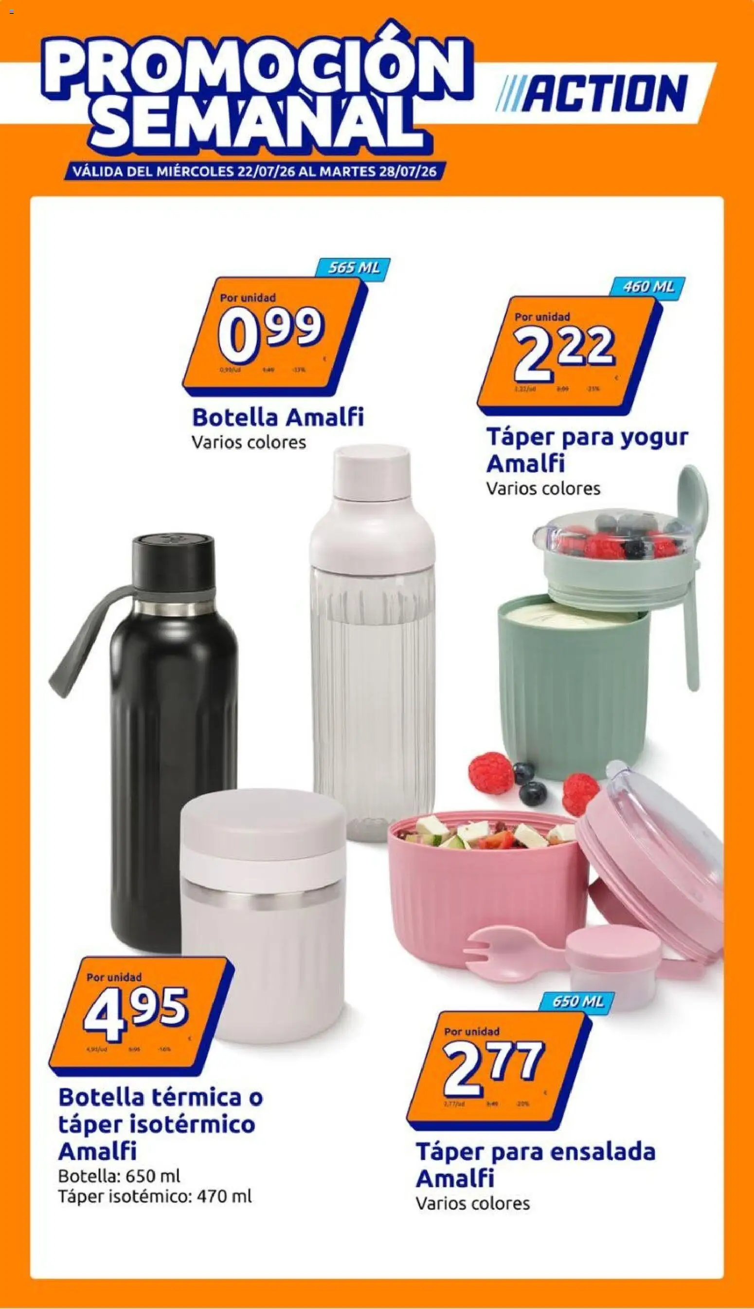 Action folleto │ válido desde el 22/07/2026 | Página: 1 | Productos: Yogur, Ensalada