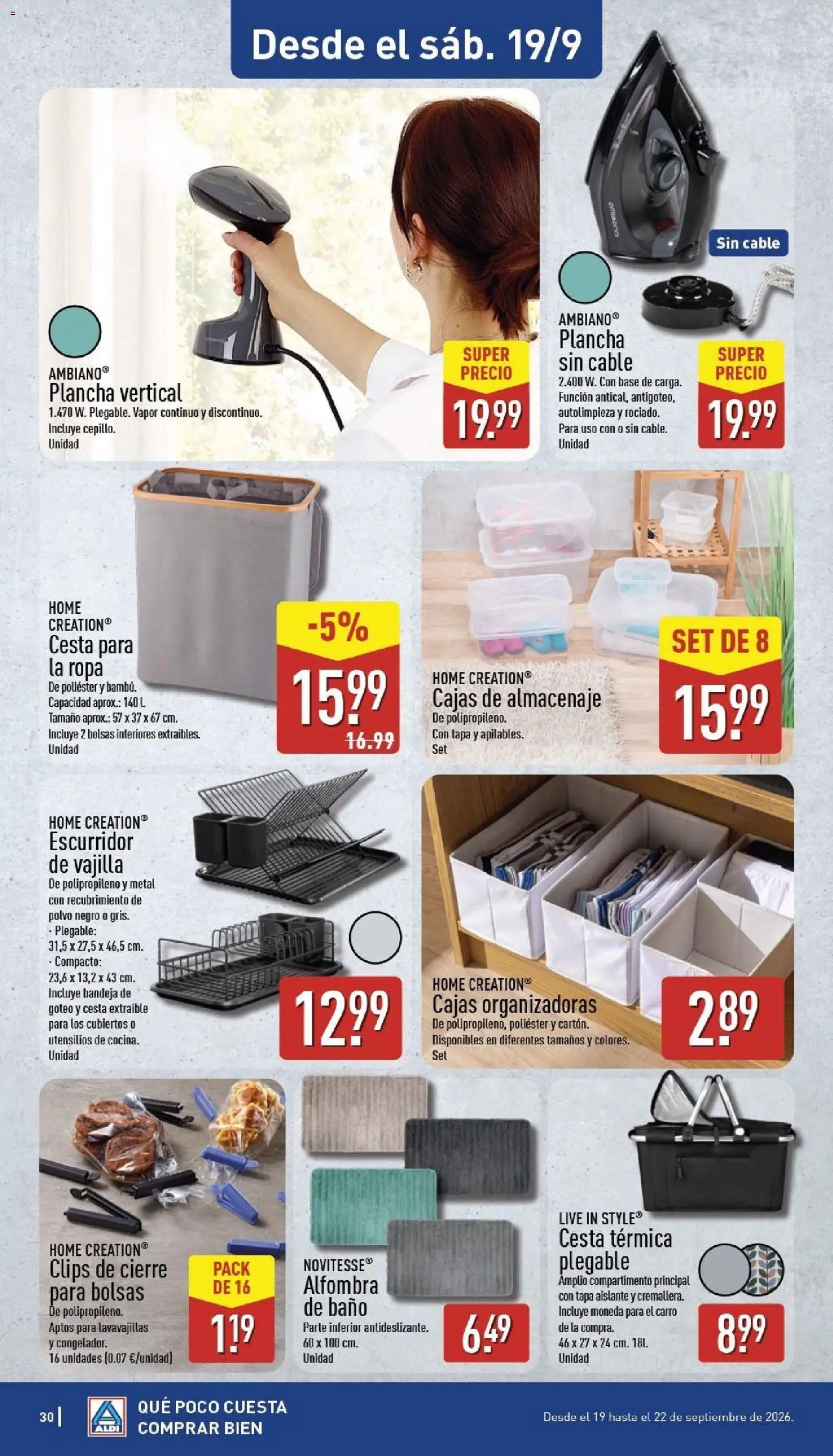 Aldi folleto Canarias │ válido desde el 14/09/2026 | Página: 30 | Productos: Polvo, Plancha vertical, Plancha, Baño