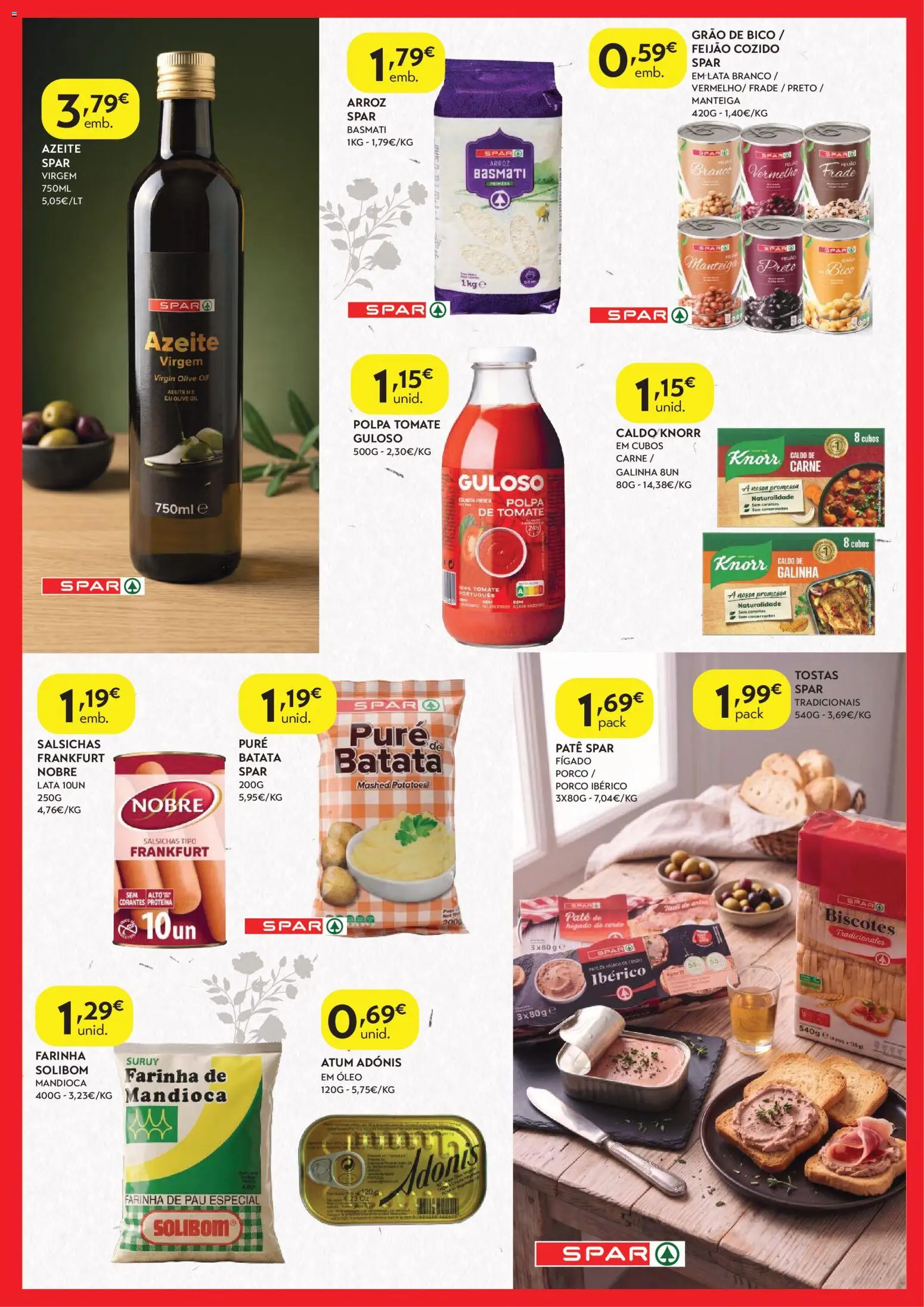 Spar folheto │ válido de 13/10/2026 | Página: 5 | Produtos: Knorr, Caldo, Salsichas, Farinha