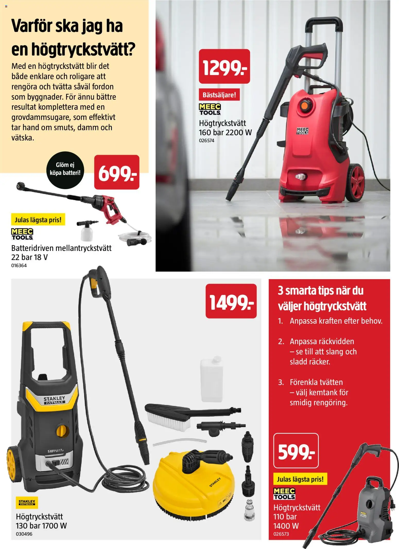 Jula reklamblad aktuell från 01/09/2026 | Sida: 32 | Produkter: Högtryckstvätt, Batteri, Sladd