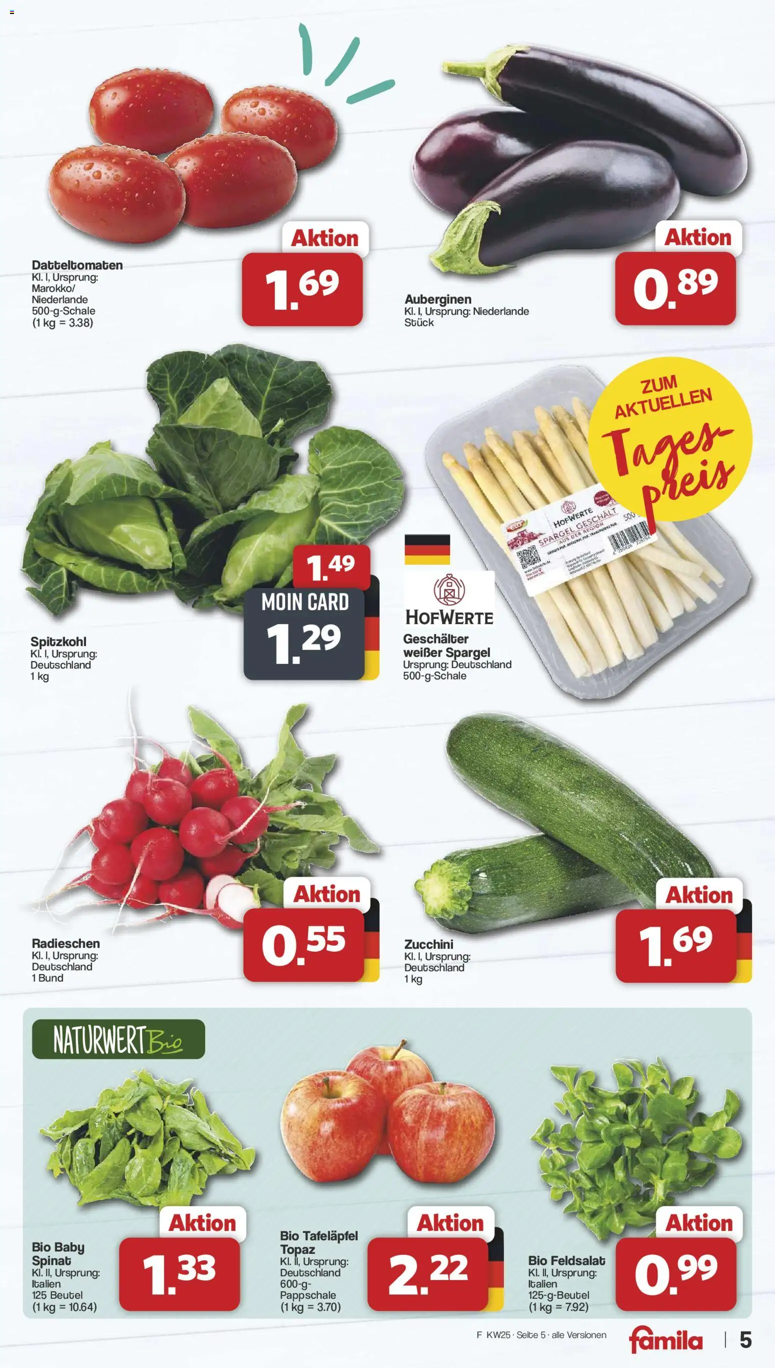 Famila Nordwest Prospekt – gültig ab 15.06.2026 | Seite: 5 | Produkte: Spargel, Zucchini
