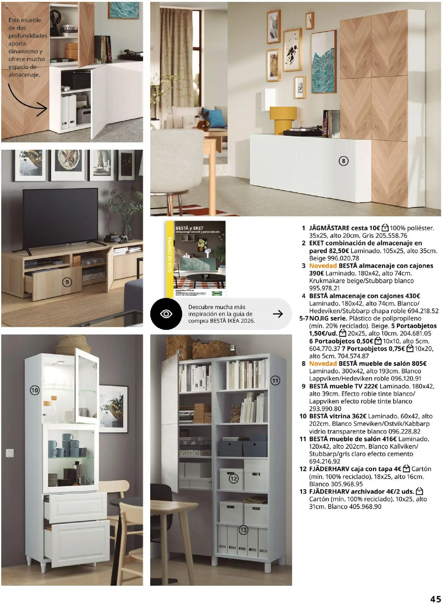 Catálogo IKEA Organización en el hogar │ válido desde el 15/01/2026 | Página: 45 | Productos: Archivador, Almacenaje, Caja, Cesta