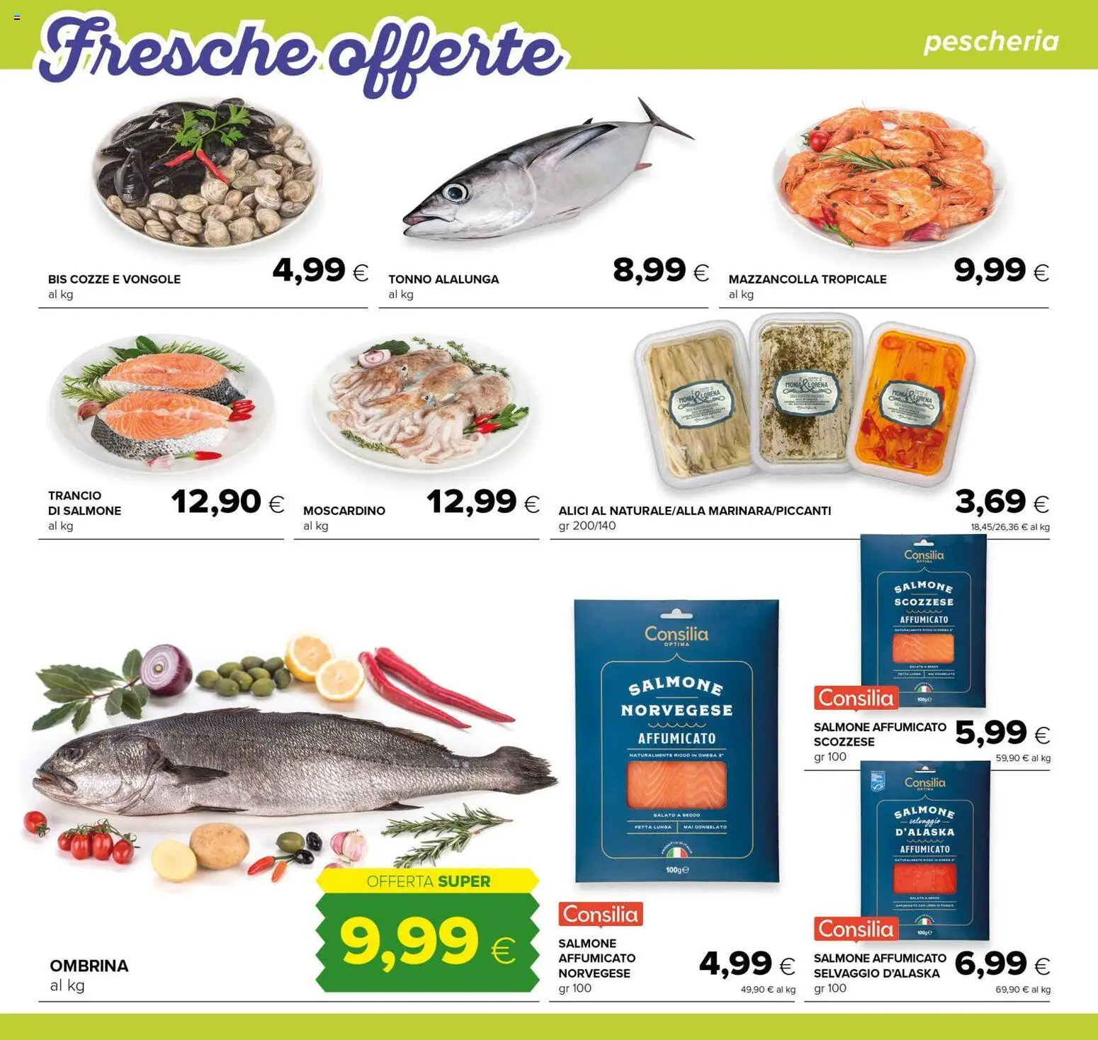 Volantino Tigre del 29/07/2026 | Pagina: 8 | Prodotti: Salmone affumicato, Vongole, Tonno, Alici