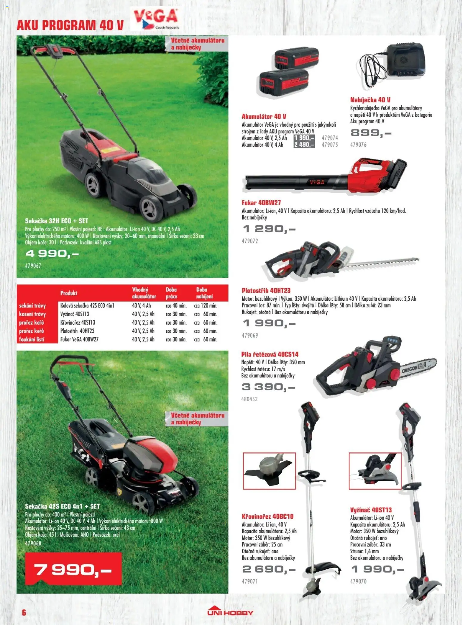Uni Hobby katalog - Zahradní technika 2026 od 13.03.2026 | Strana: 6 | Produkty: Plotostřih, Křovinořez, Kaše, Pila
