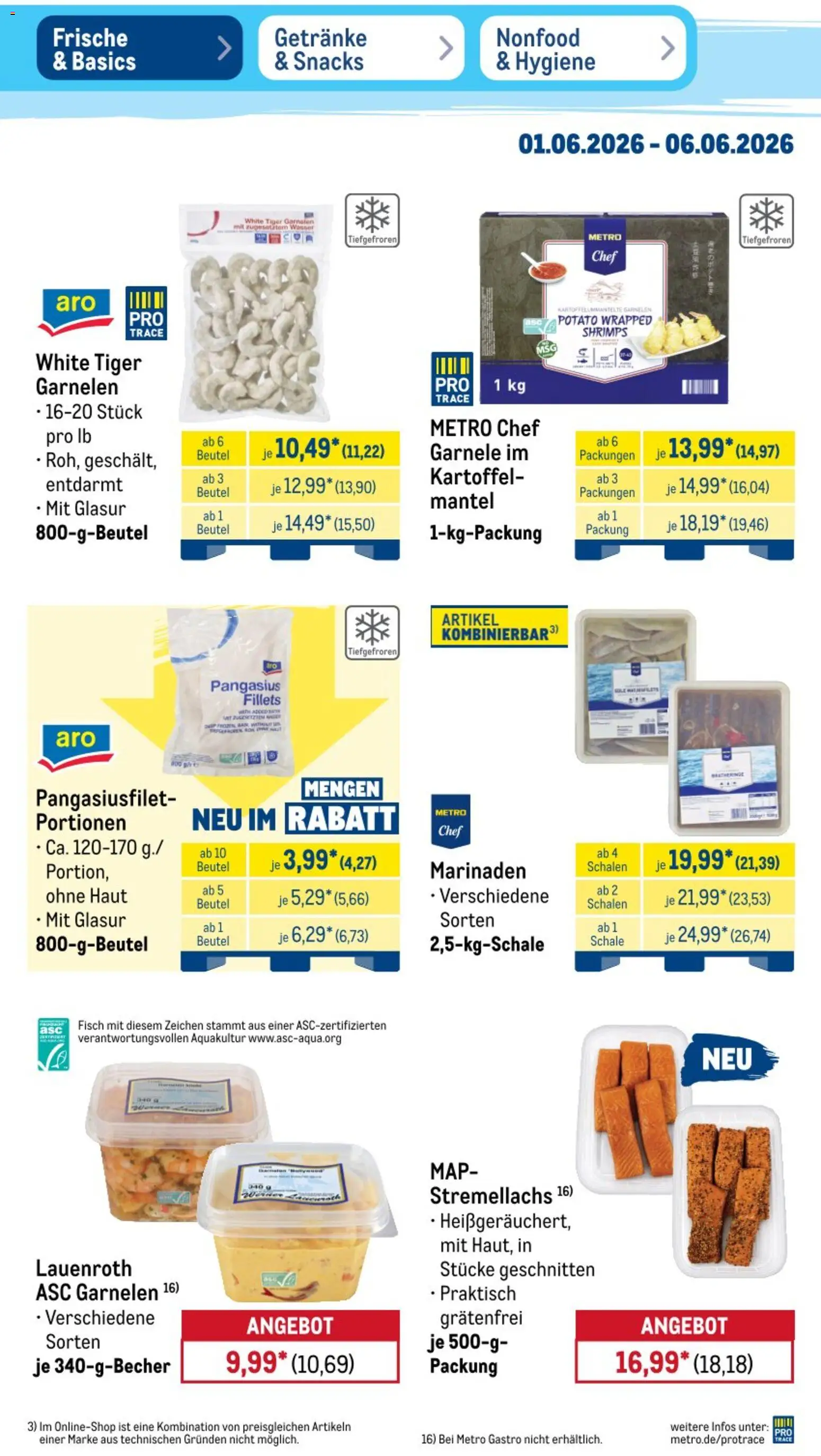 Metro NonFood-Angebote – gültig ab 01.06.2026 | Seite: 37 | Produkte: Garnelen, Fisch, Mantel, Tiger garnelen