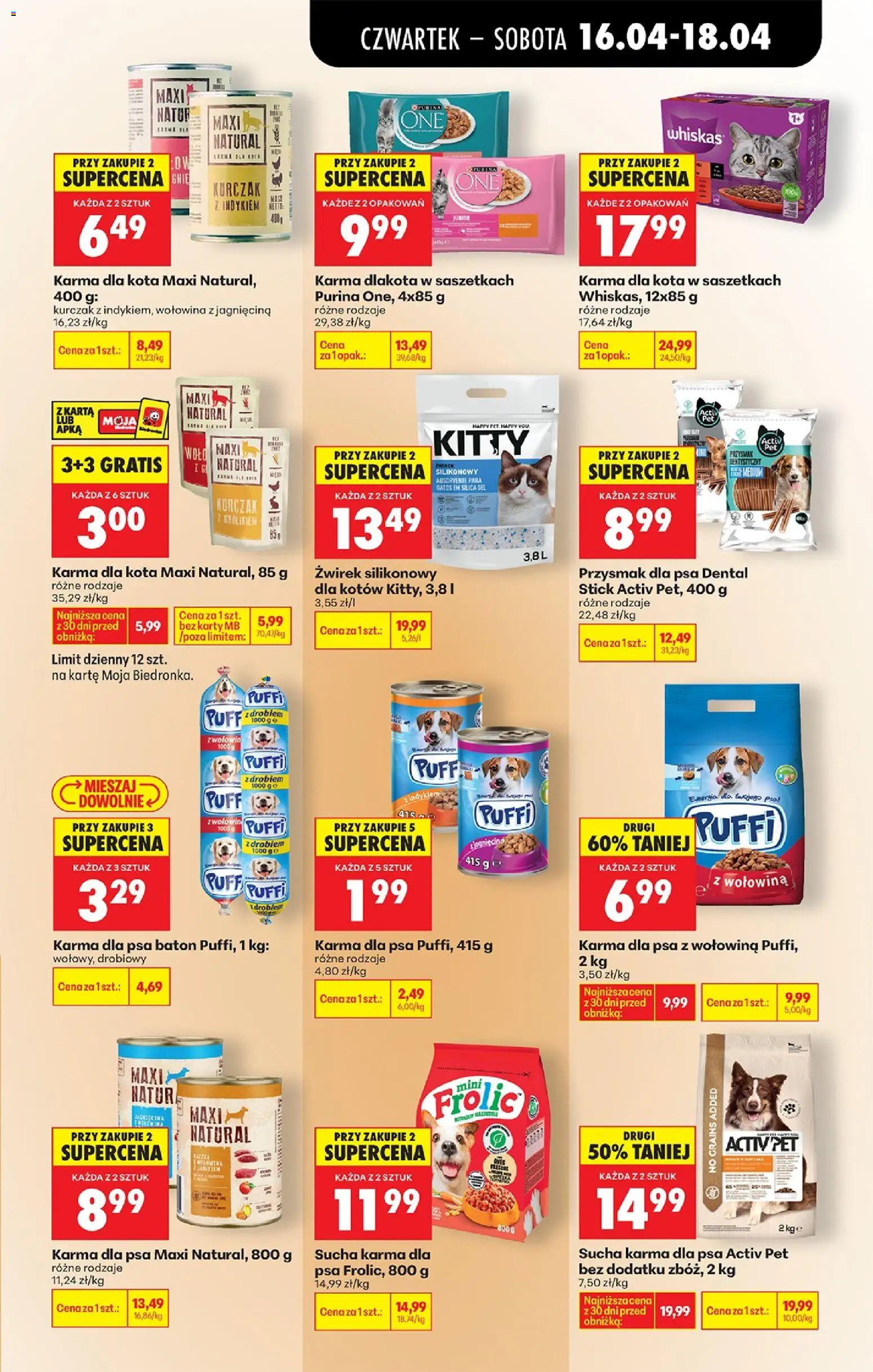 Biedronka Polsko leták - Codziennie niskie ceny od 16.04.2026 | Strana: 83 | Produkty: Purina, Whiskas, Karty