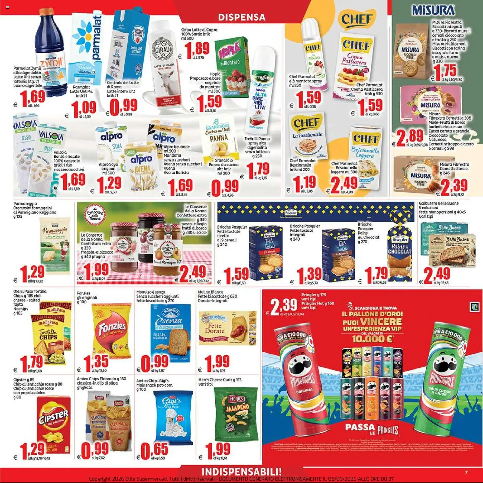 Volantino Elite Supermercati del 05.06.2026 | Pagina: 7 | Prodotti: Cereali, Panna, Olio, Mais